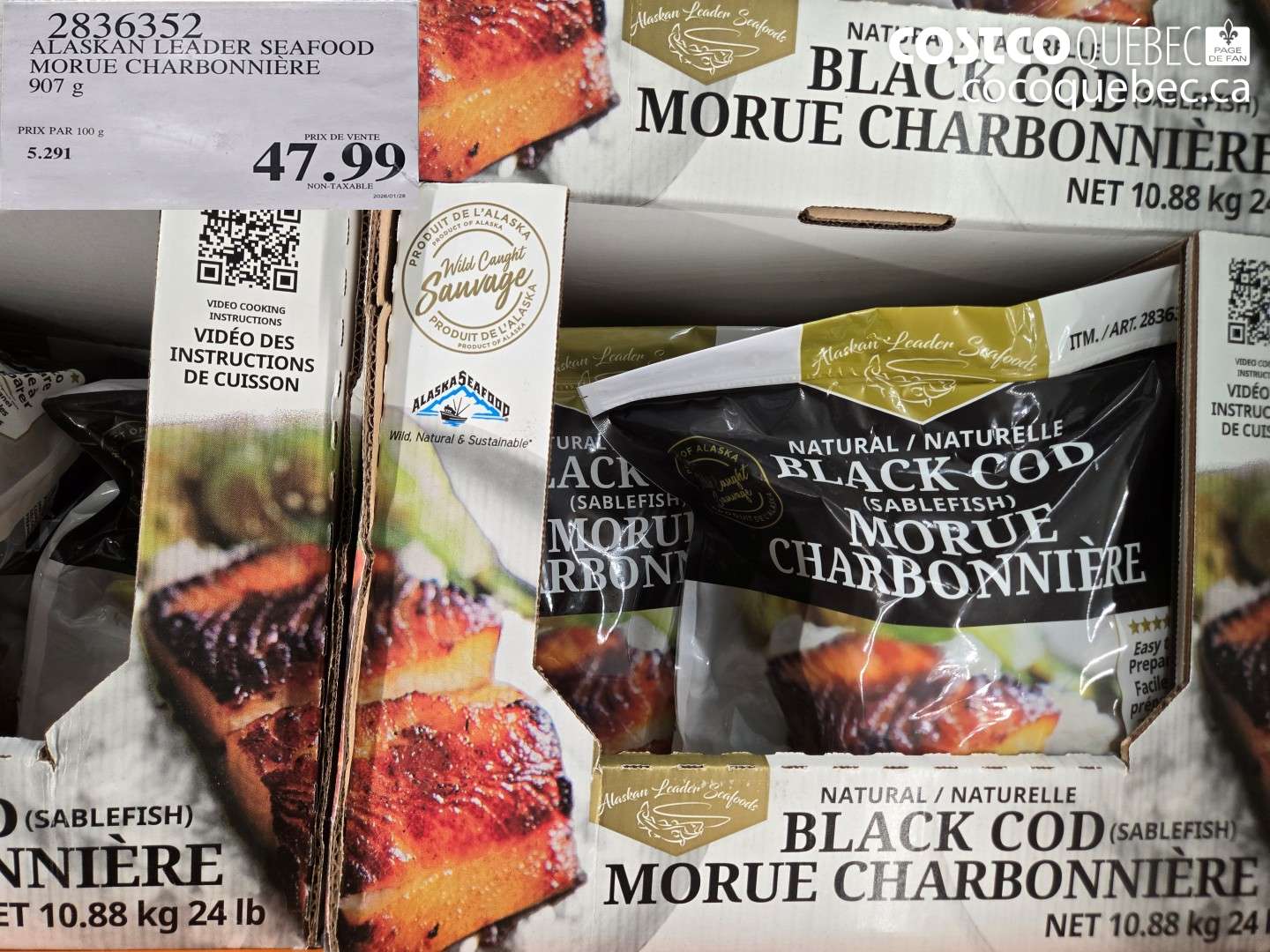 2836352 ALASKAN LEADER SEAFOOD MORUE CHARBONNIÈRE $47.99