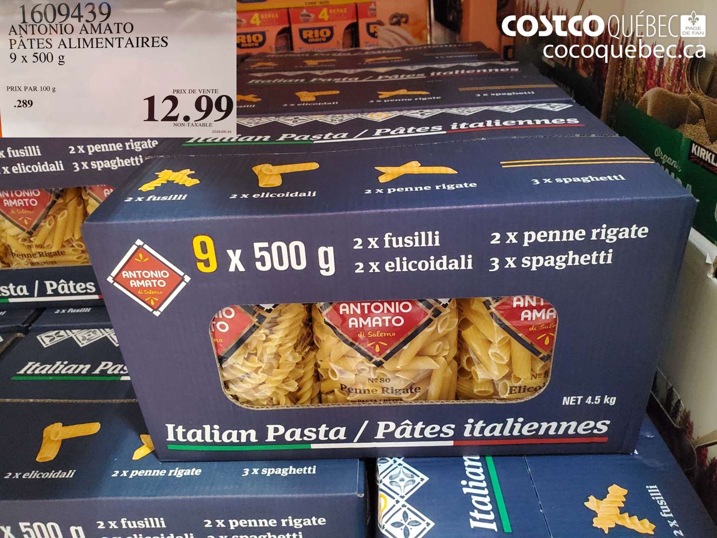 1609439 ANTONIO AMATO PÂTES ALIMENTAIRES 9 X 500 G $12.99