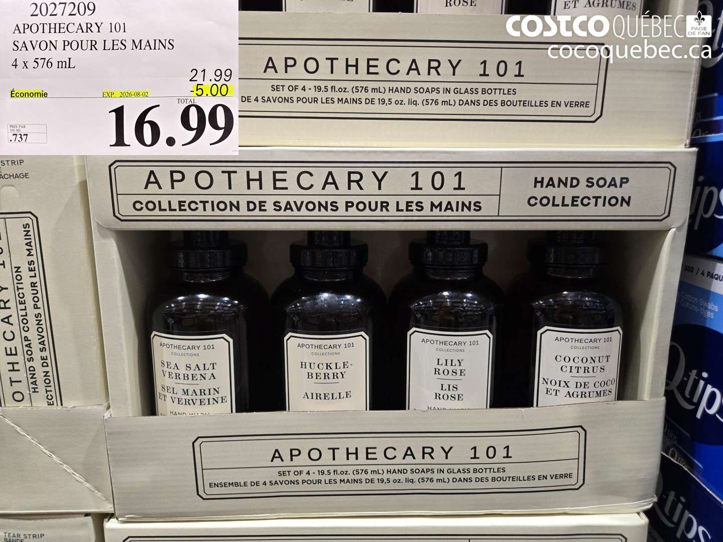2027209 APOTHECARY 101 SAVON POUR LES MAINS ($5.00 INSTANT SAVINGS EXPIRES ON 2026-08-02) $16.99