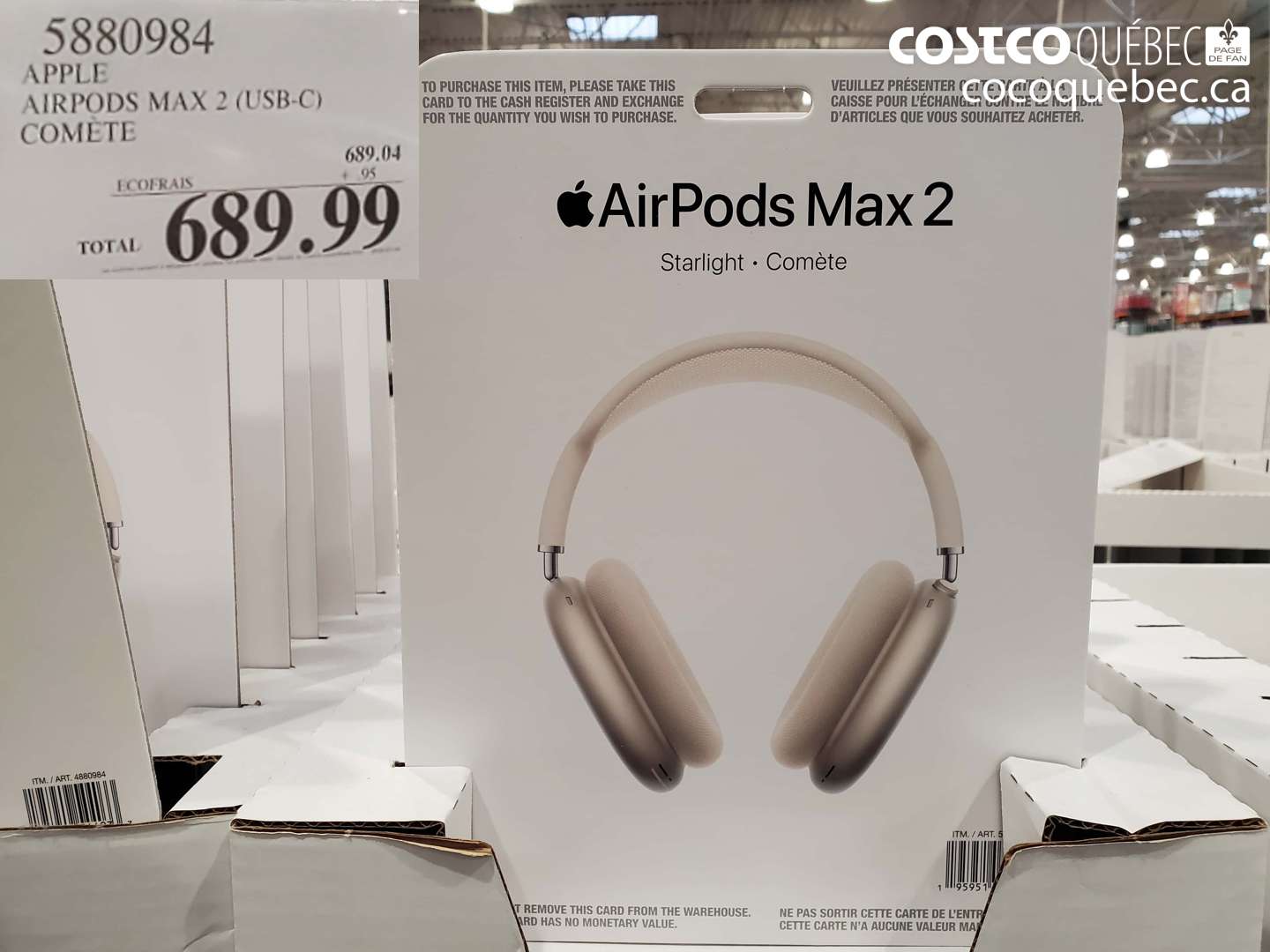 5880984 APPLE AIRPODS MAX 2 (USB-C) COMETE $689.99