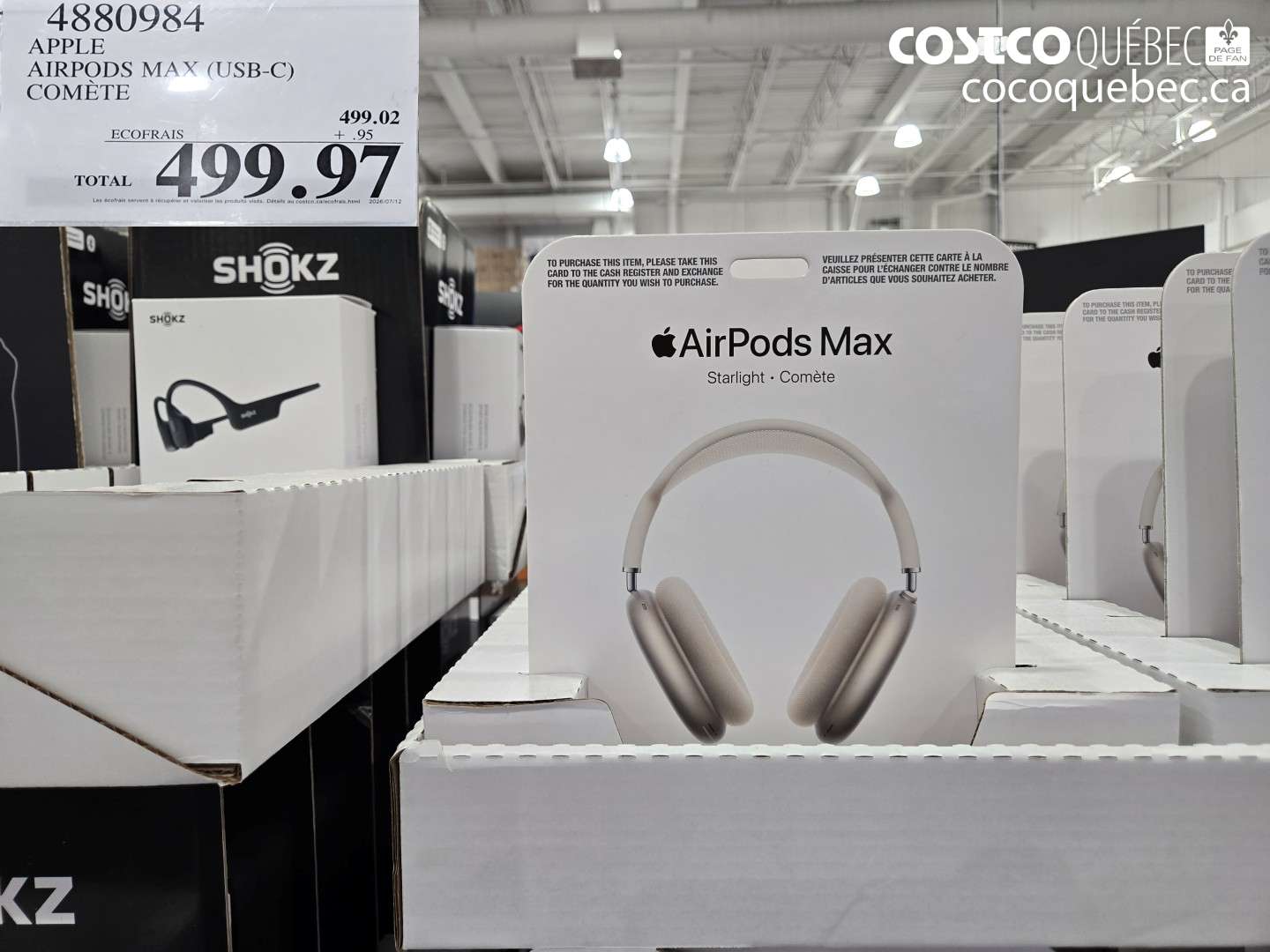 4880984 APPLE AIRPODS MAX (USB-C) COMÈTE $499.97