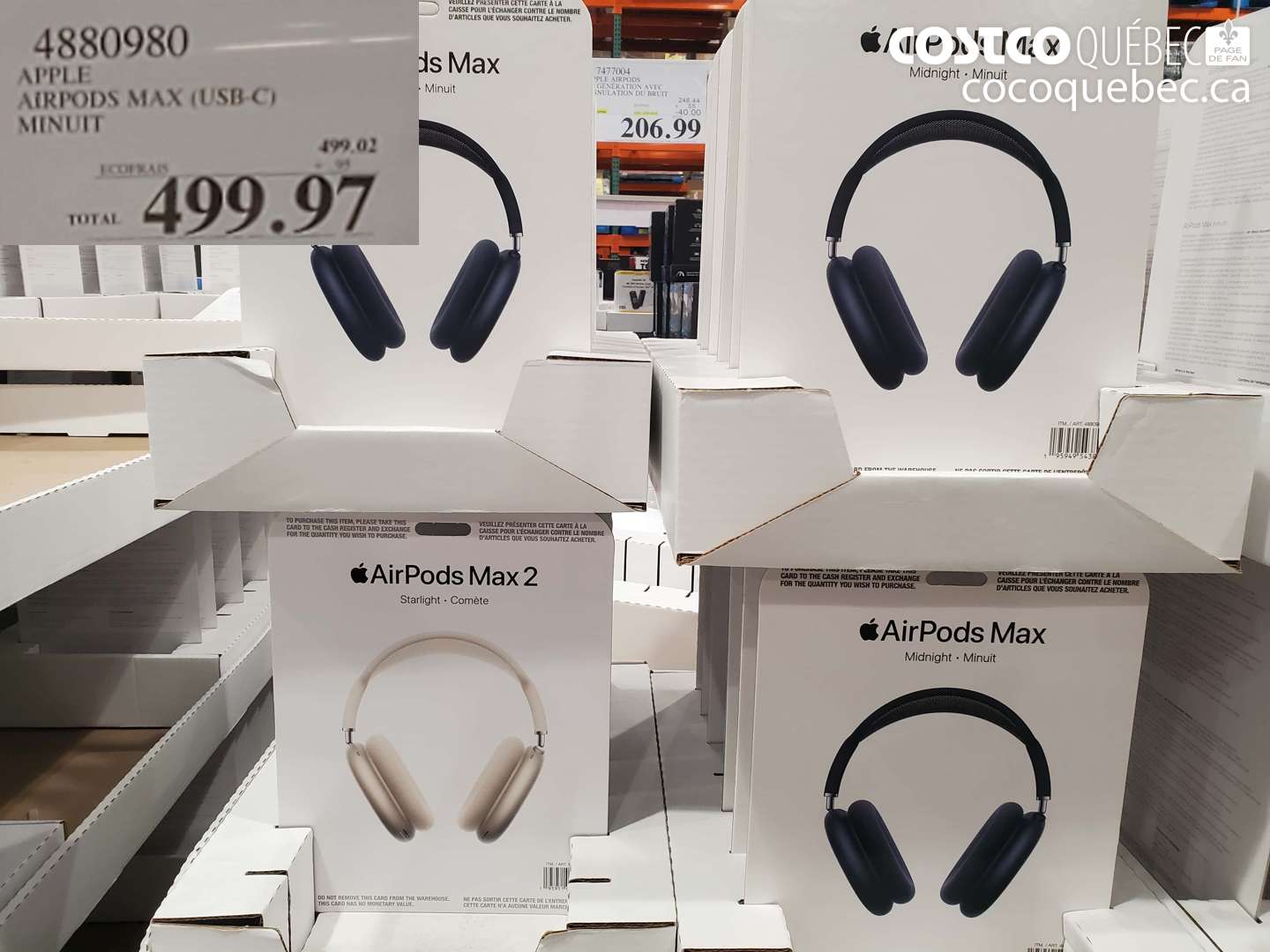 4880980 APPLE AIRPODS MAX (USB-C) MINUIT $499.97