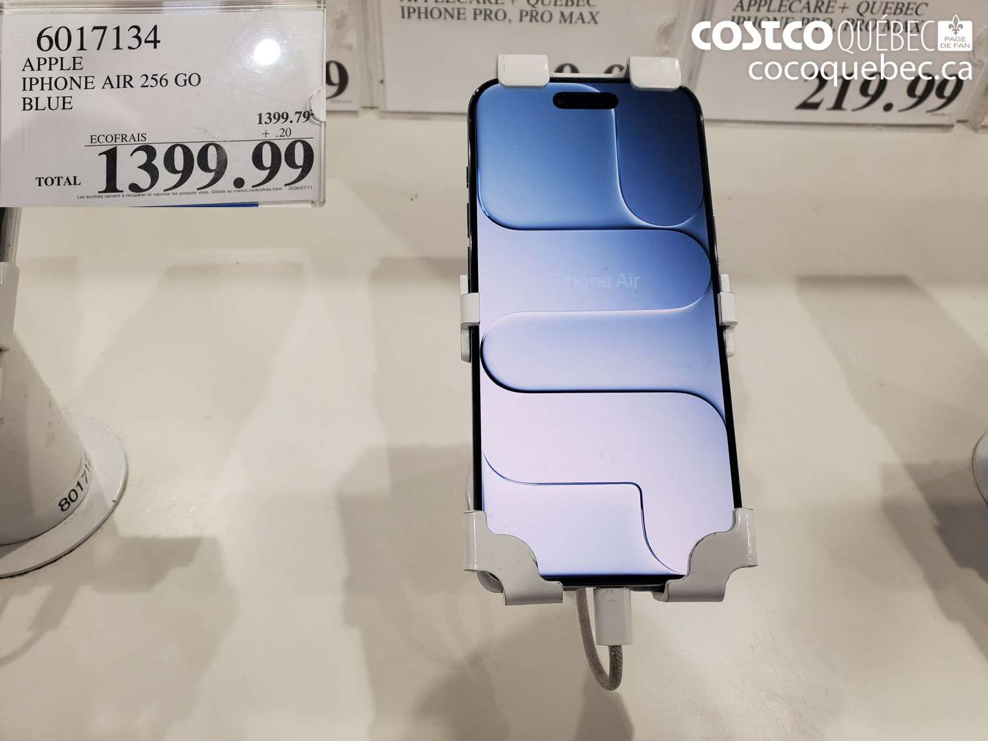 6017134 APPLE IPHONE AIR 256 GO BLUE $1399.99
