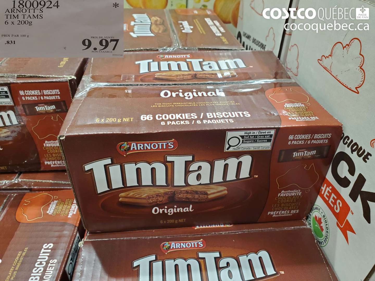 1800924 ARNOTT'S TIM TAMS 6 X 200G $9.97