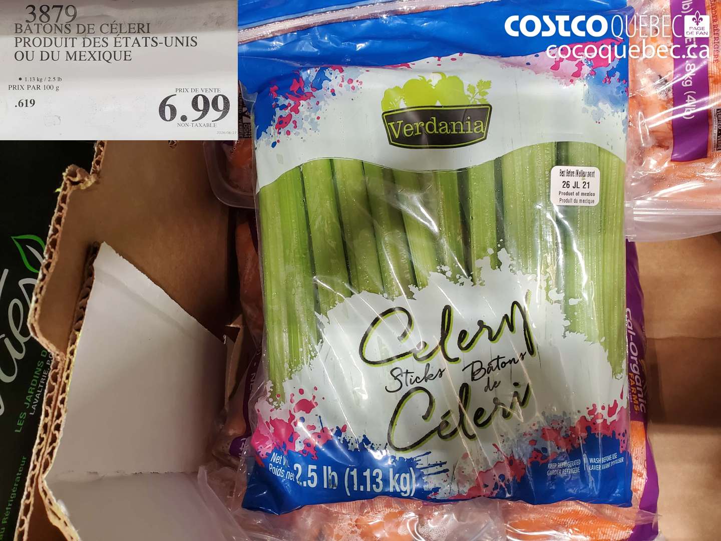 3879 BÂTONS DE CÉLERI PRODUIT DES ÉTATS-UNIS OU DU MEXIQUE $6.99