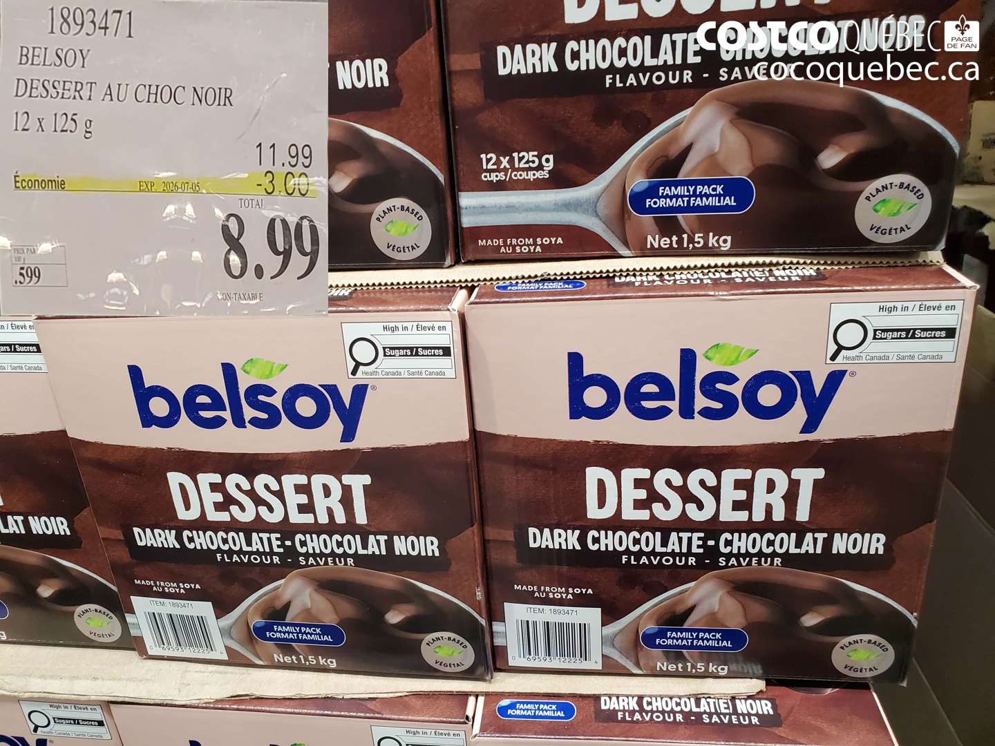 1893471 BELSOY DESSERT AU CHOC NOIR 12 X 125 G ($3.00 INSTANT SAVINGS EXPIRES ON 2026-07-05) $8.99