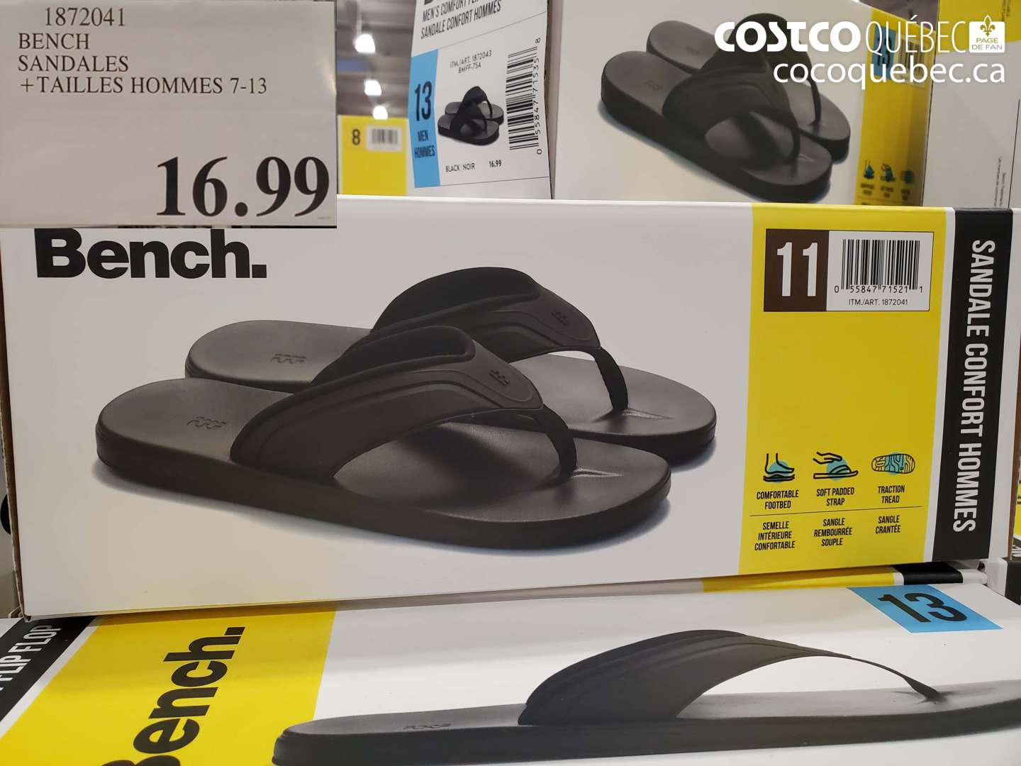 1872041 BENCH SANDALES +TAILLES HOMMES 7-13 $16.99