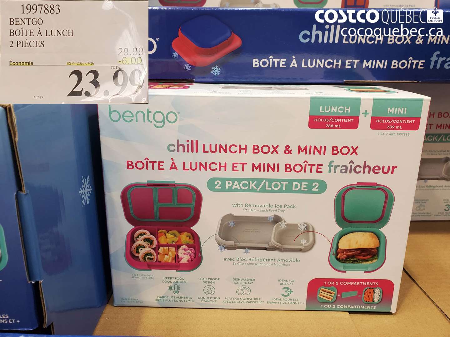 1997883 BENTGO BOÎTE À LUNCH 2 PIÈCES ($6.00 INSTANT SAVINGS EXPIRES ON 2026-07-26) $23.99