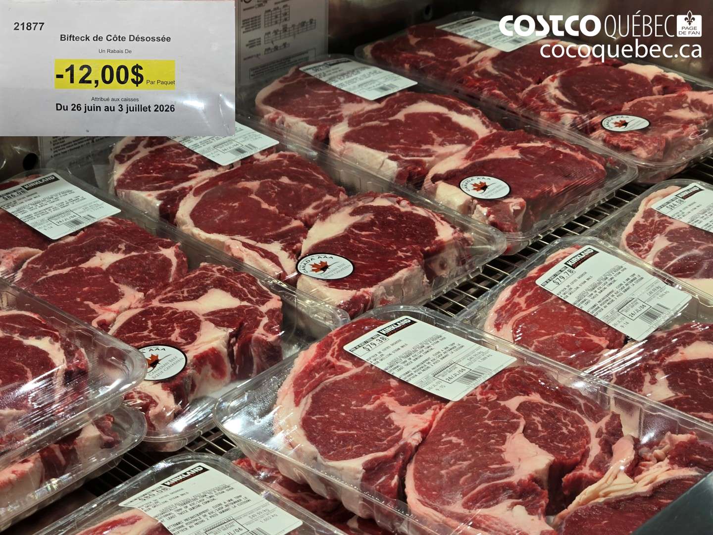21877 BIFTECK DE CÔTE DÉSOSSÉE ($12.00 INSTANT SAVINGS EXPIRES ON 2026-07-03)