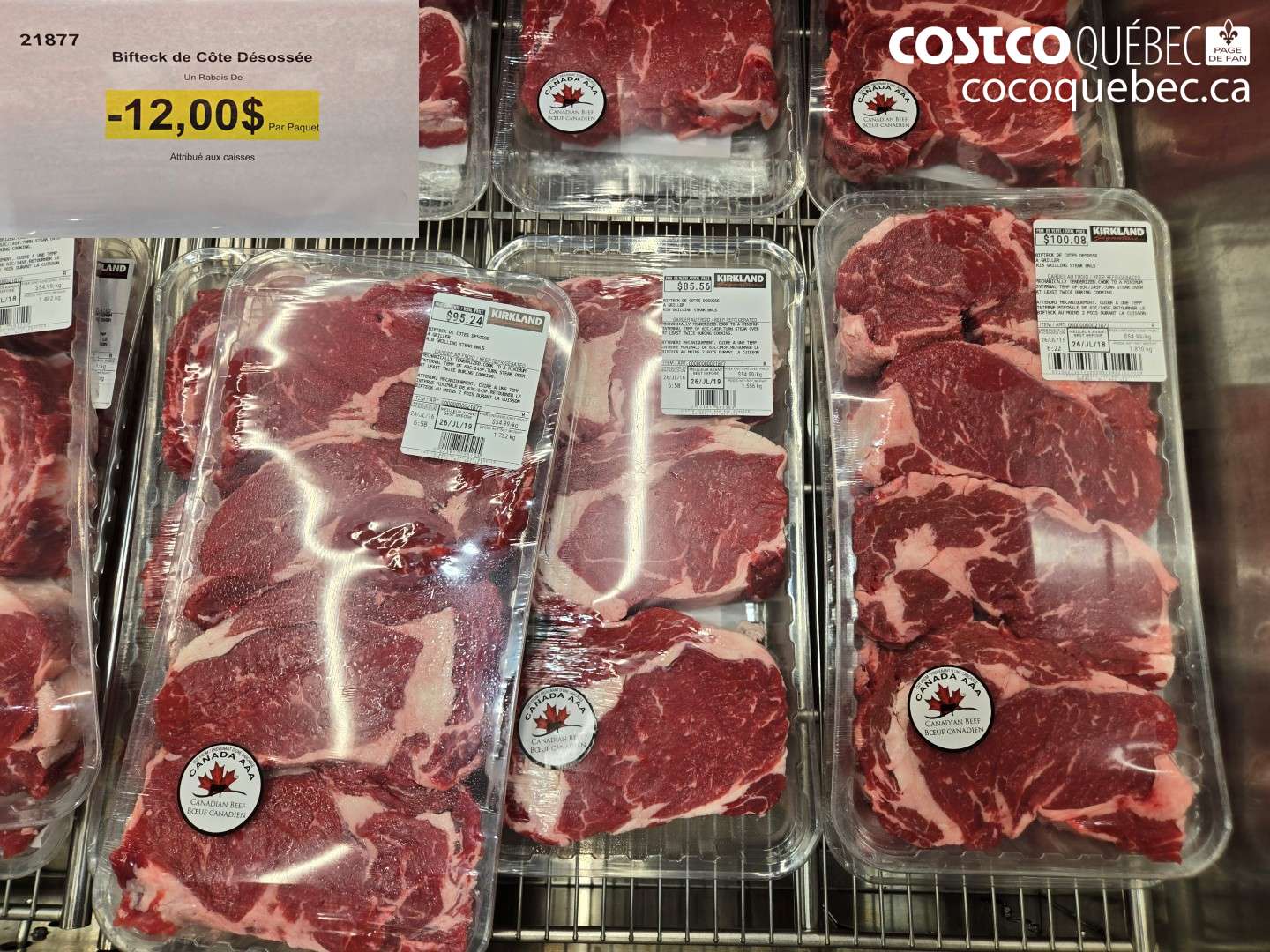 21877 BIFTECK DE CÔTE DÉSOSSÉE ($12.00 INSTANT SAVINGS)