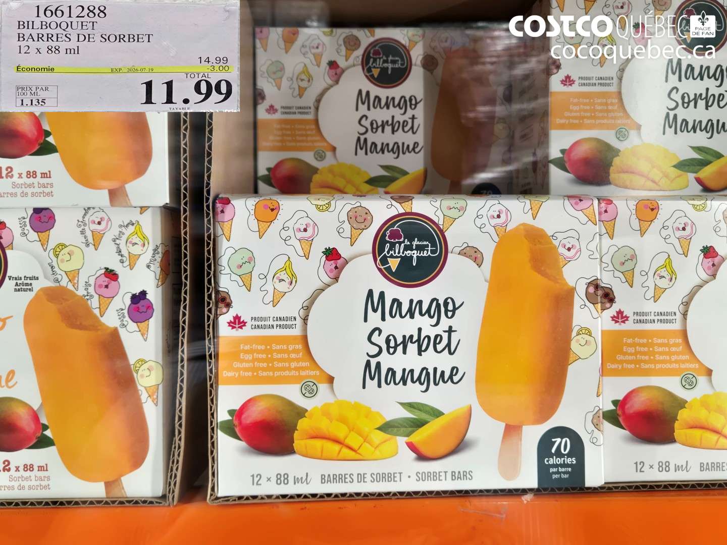1661288 BILBOQUET BARRES DE SORBET ($3.00 INSTANT SAVINGS EXPIRES ON 2026-07-19) $11.99