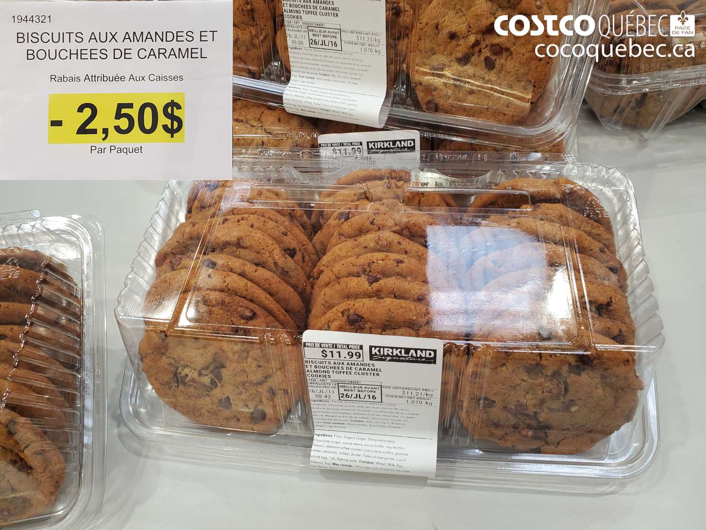 1944321 BISCUITS AUX AMANDES ET BOUCHEES DE CARAMEL ($2.50 INSTANT SAVINGS)