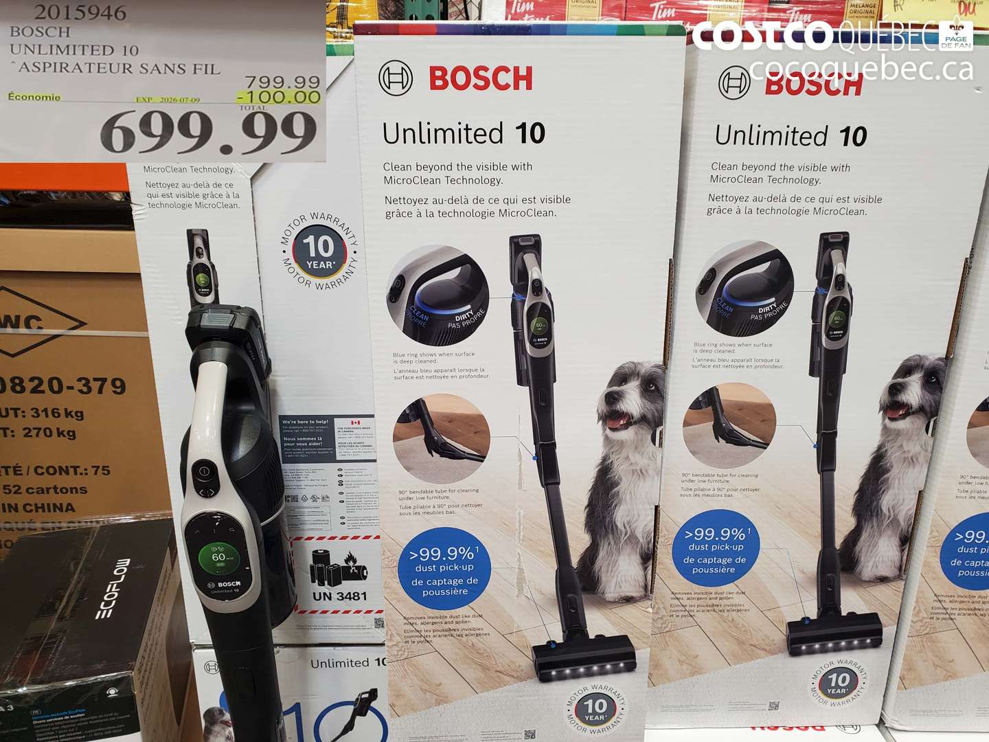 2015946 BOSCH UNLIMITED 10 ASPIRATEUR SANS FIL ($100.00 INSTANT SAVINGS EXPIRES ON 2026-07-09) $699.99
