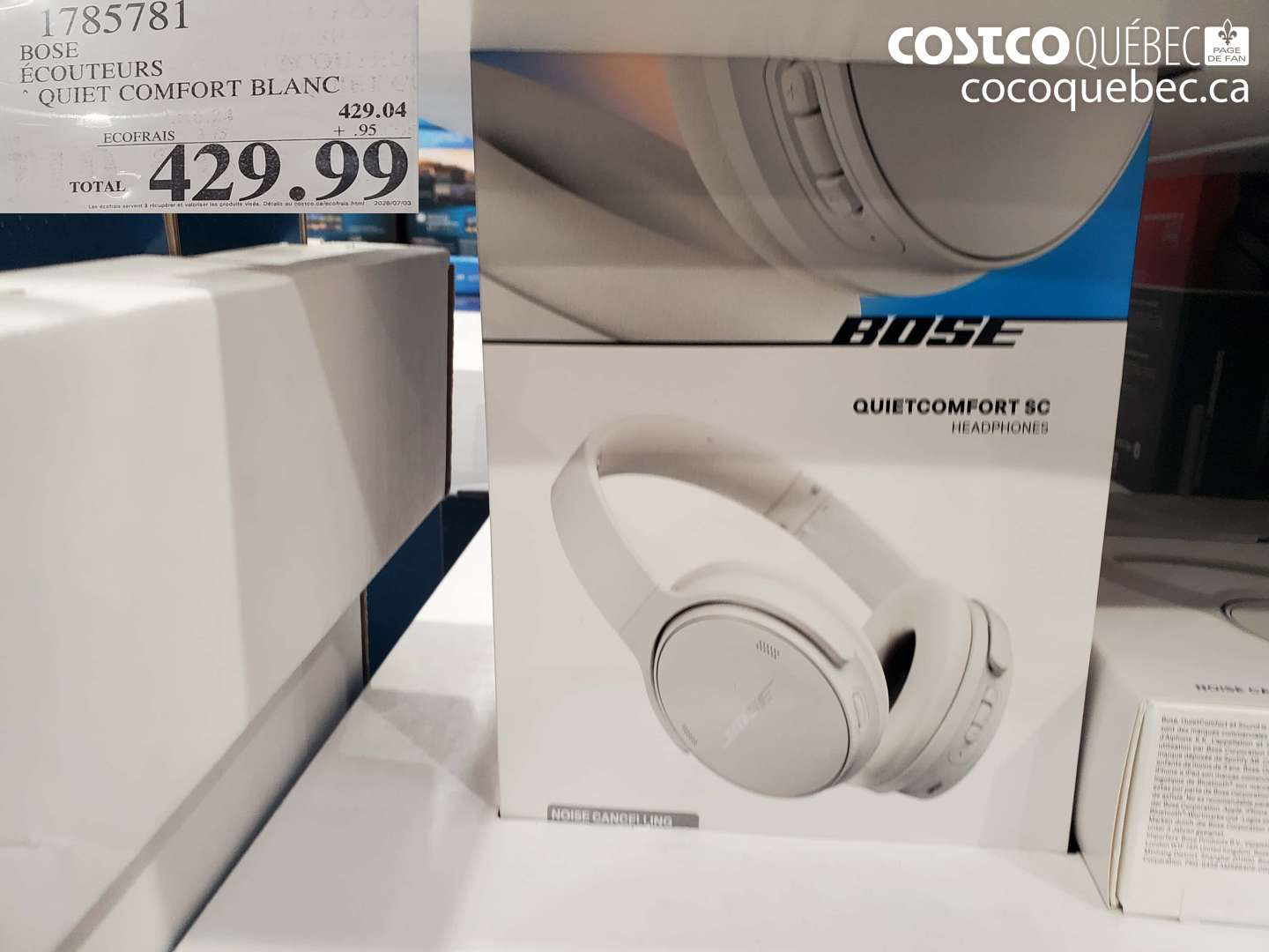 1785781 BOSE ÉCOUTEURS QUIET COMFORT BLANC $429.99