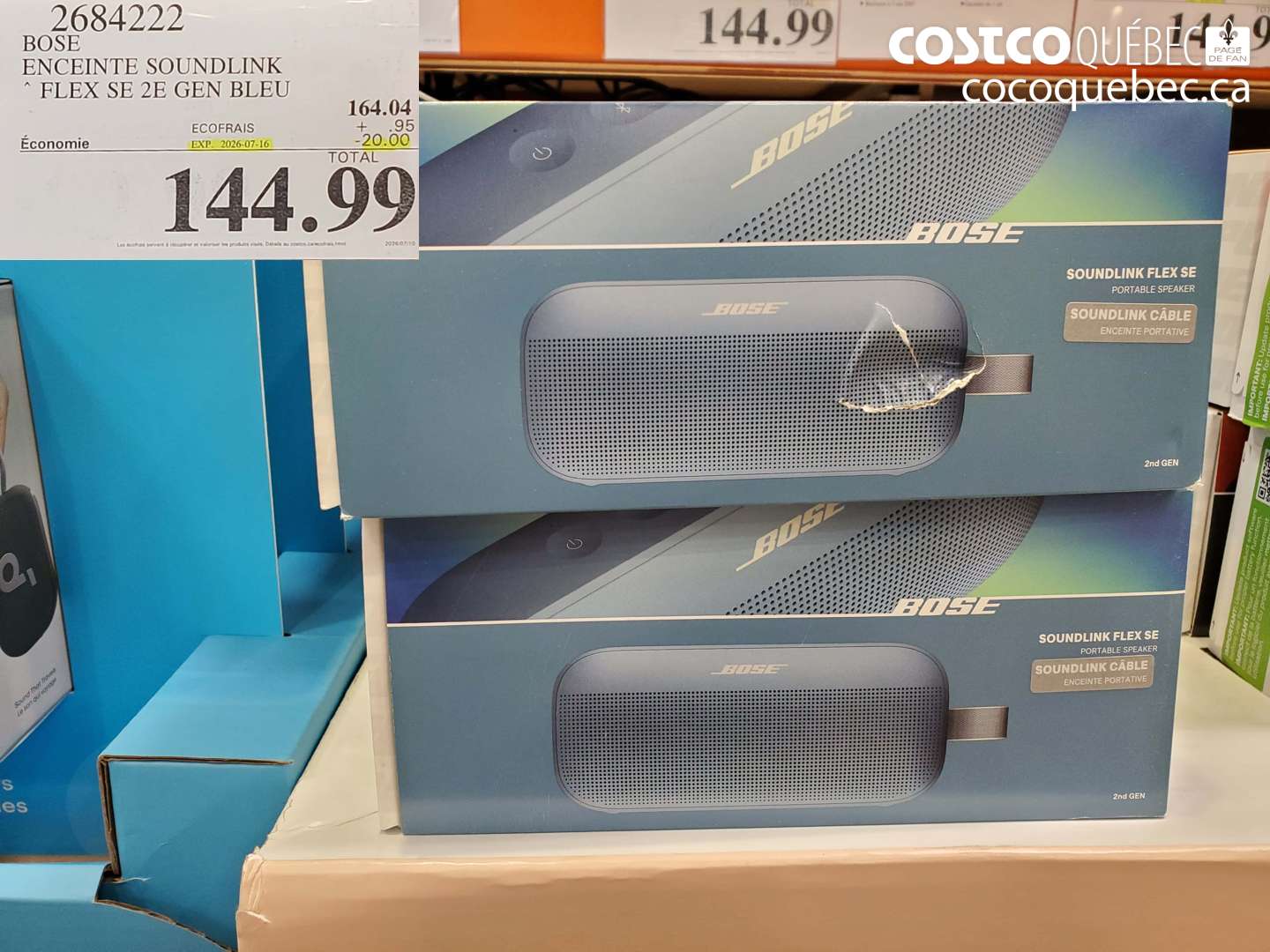 2684222 BOSE ENCEINTE SOUNDLINK FLEX SE 2E GEN BLEU ($20.00 INSTANT SAVINGS EXPIRES ON 2026-07-16) $144.99