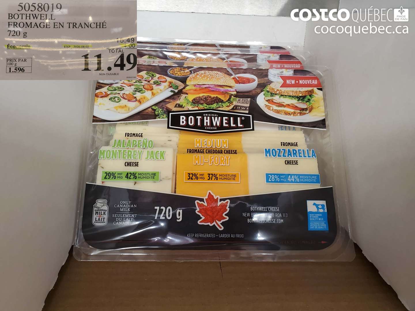 5058019 BOTHWELL FROMAGE EN TRANCHÉ 720 G ($4.00 INSTANT SAVINGS EXPIRES ON 2026-08-02) $11.49