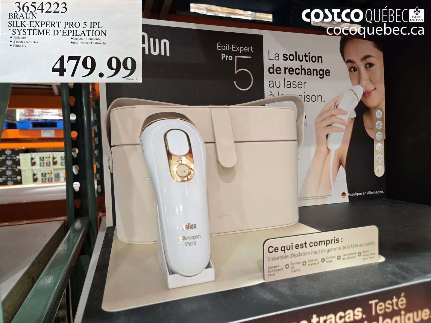 3654223 BRAUN SILK-EXPERT PRO 5 IPL SYSTÈME D'ÉPILATION $479.99