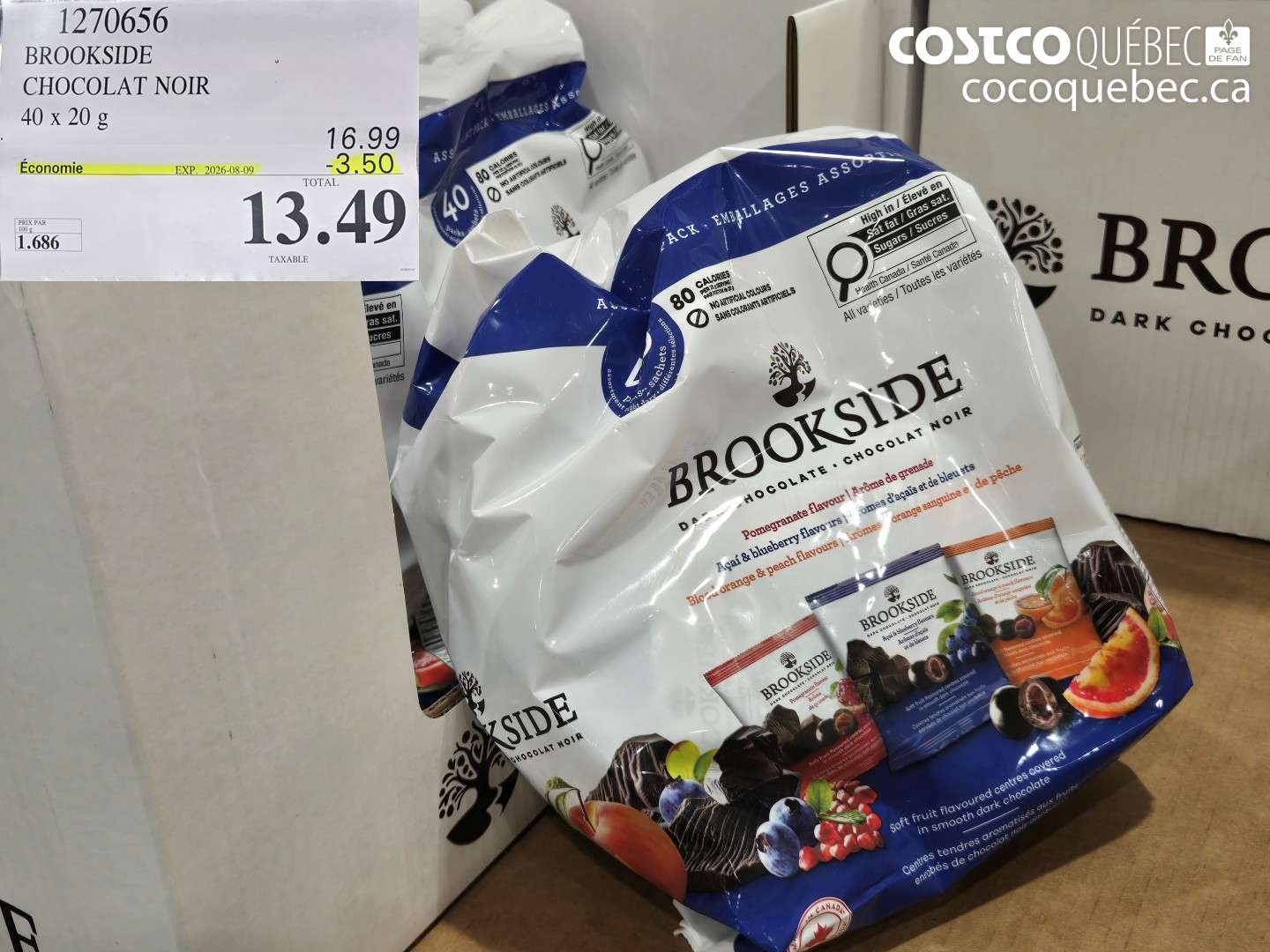 1270656 BROOKSIDE CHOCOLAT NOIR ($3.50 INSTANT SAVINGS EXPIRES ON 2026-08-09) $13.49