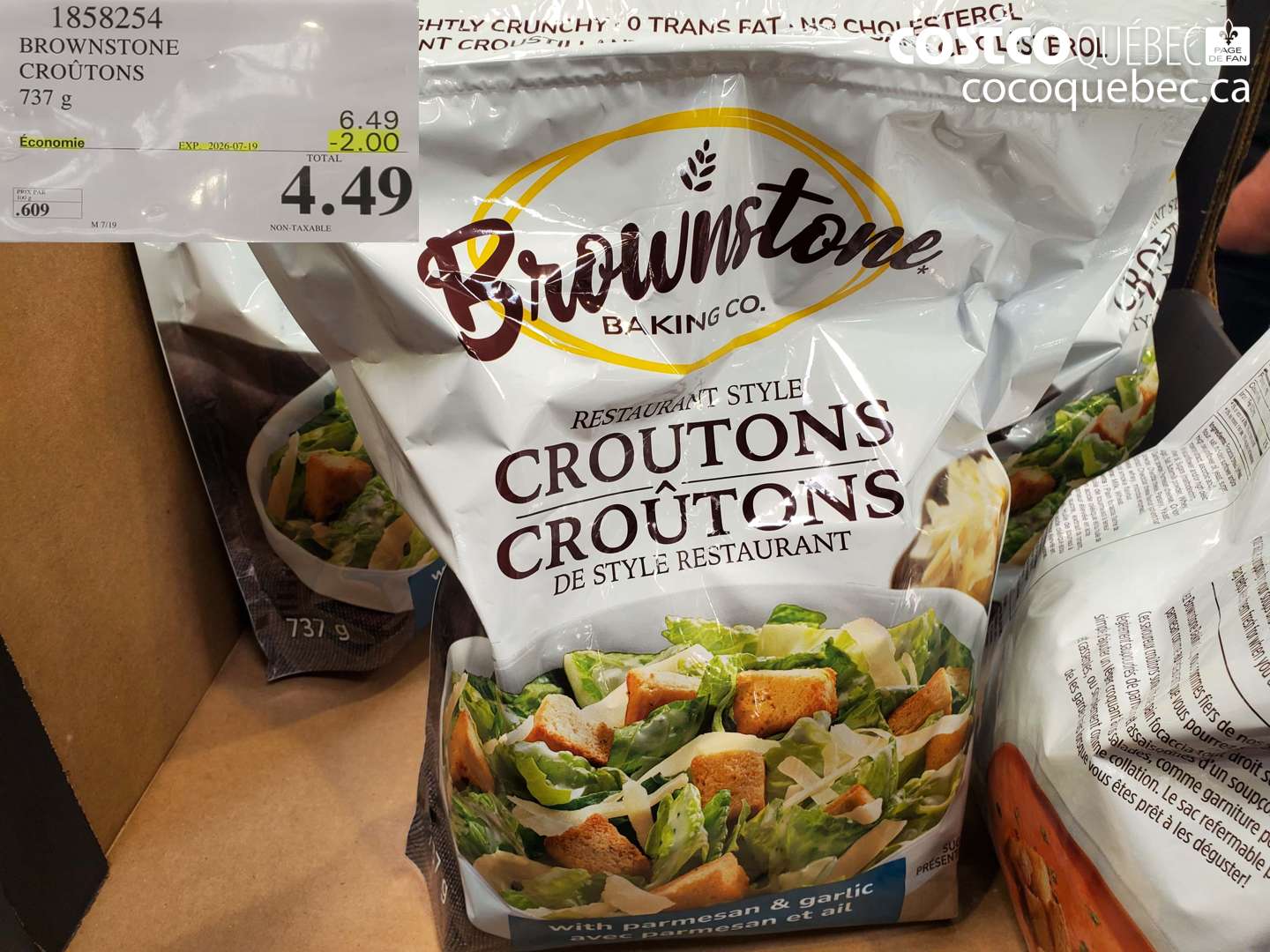 1858254 BROWNSTONE CROÛTONS 737 G ($2.00 INSTANT SAVINGS EXPIRES ON 2026-07-19) $4.49