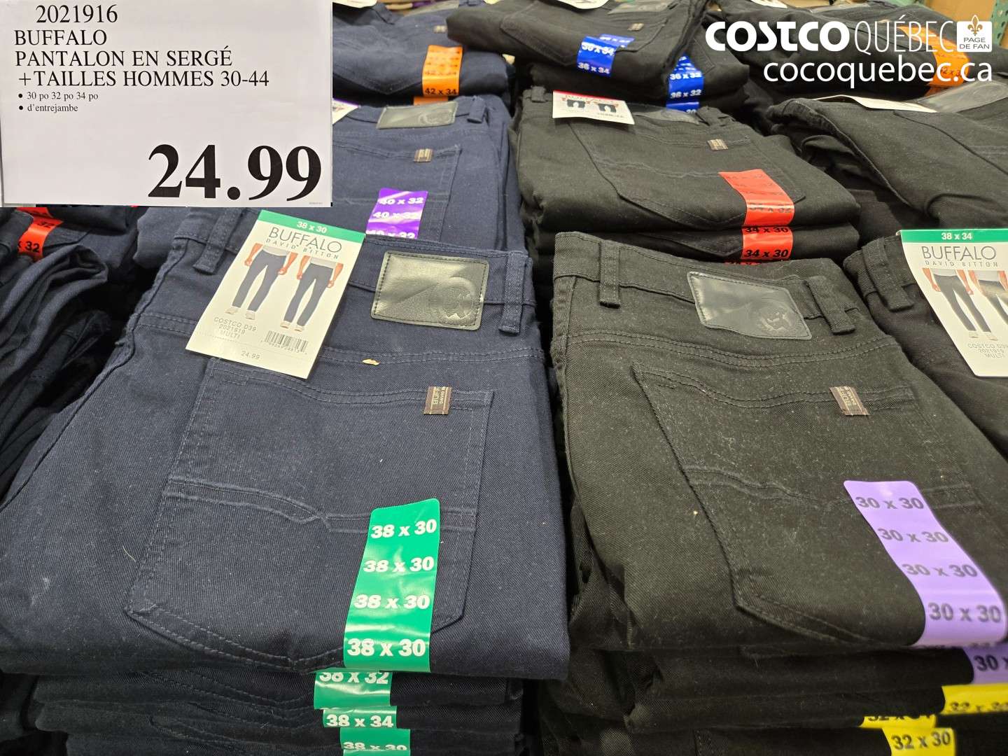 2021916 BUFFALO PANTALON EN SERGÉ + TAILLES HOMMES 30-44 $24.99