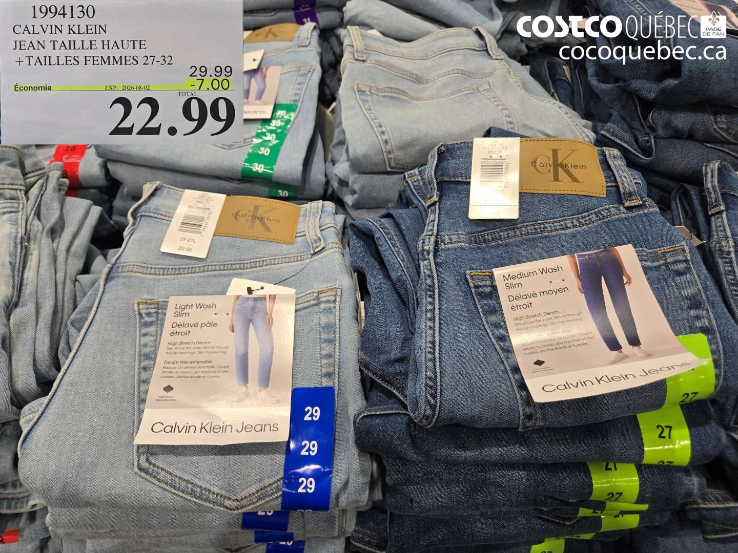 1994130 CALVIN KLEIN JEAN TAILLE HAUTE ($7.00 INSTANT SAVINGS EXPIRES ON 2026-08-02) $22.99