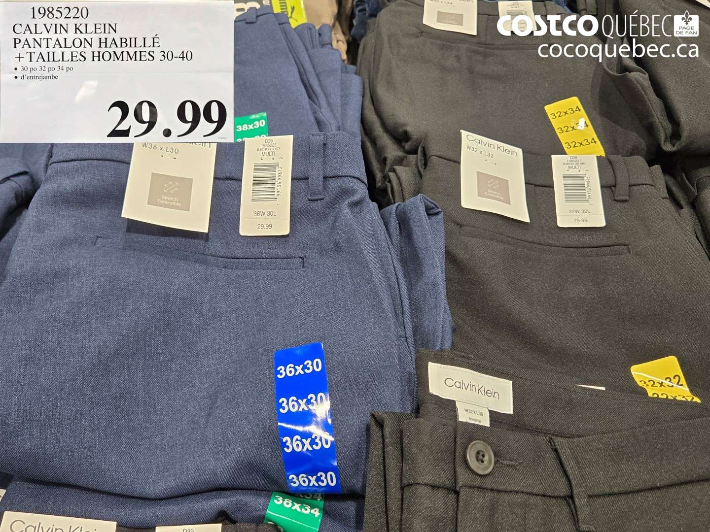 1985220 CALVIN KLEIN PANTALON HABILLÉ + TAILLES HOMMES 30-40 $29.99