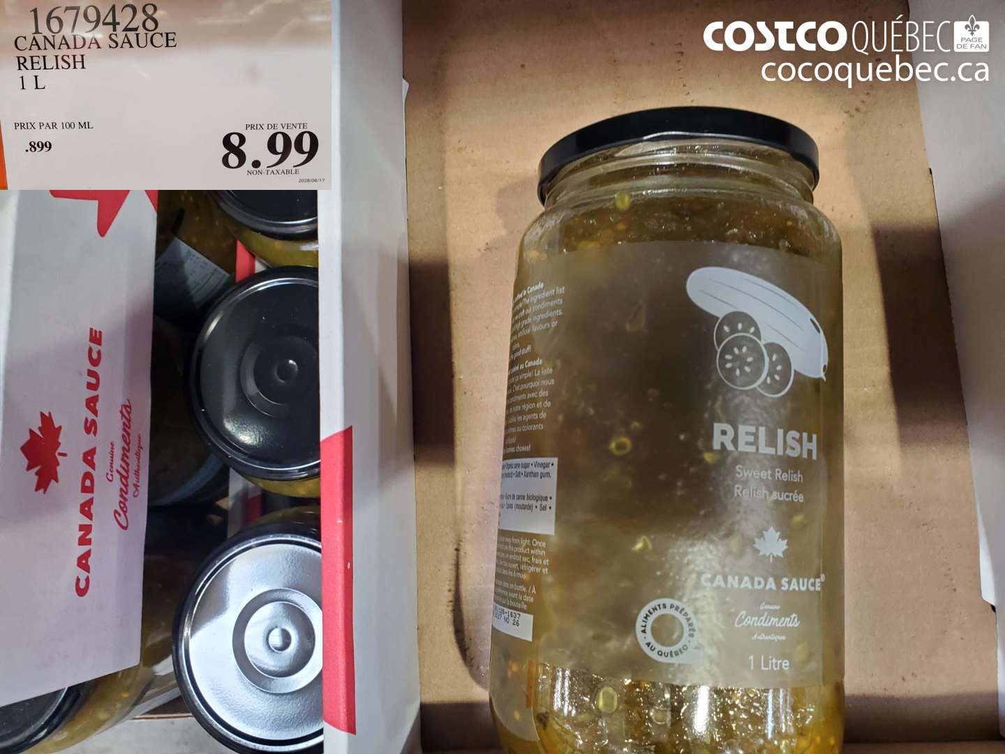 1679428 CANADA SAUCE RELISH 1 L $8.99