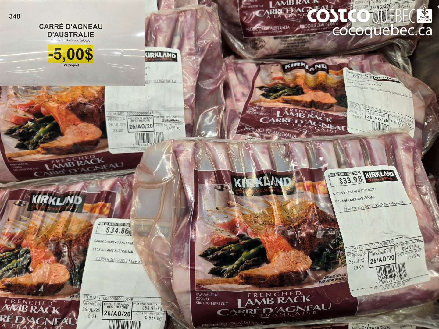 348 CARRÉ D'AGNEAU D'AUSTRALIE ($5.00 INSTANT SAVINGS)