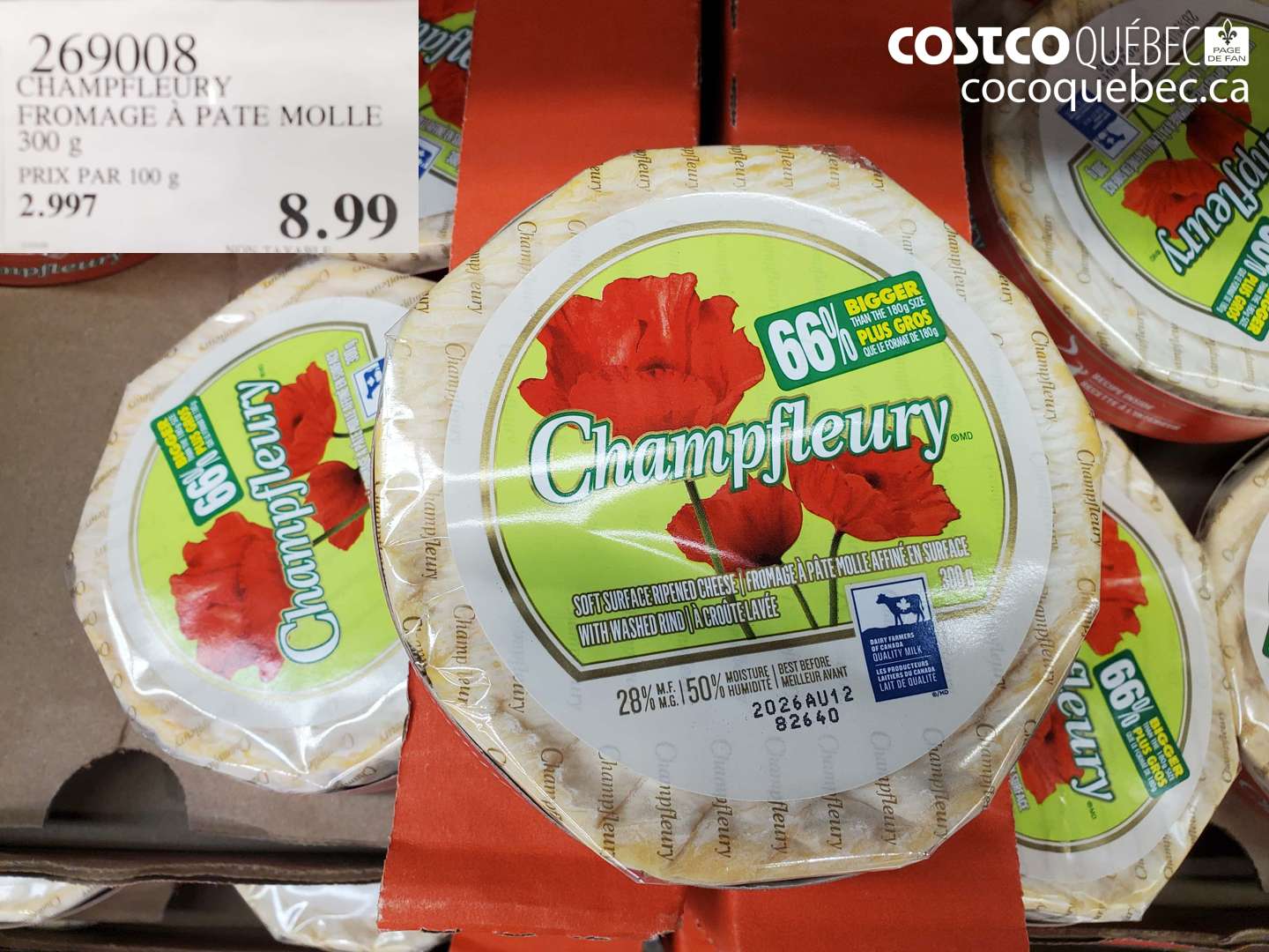 269008 CHAMPFLEURY FROMAGE À PÂTE MOLLE 300 G $8.99