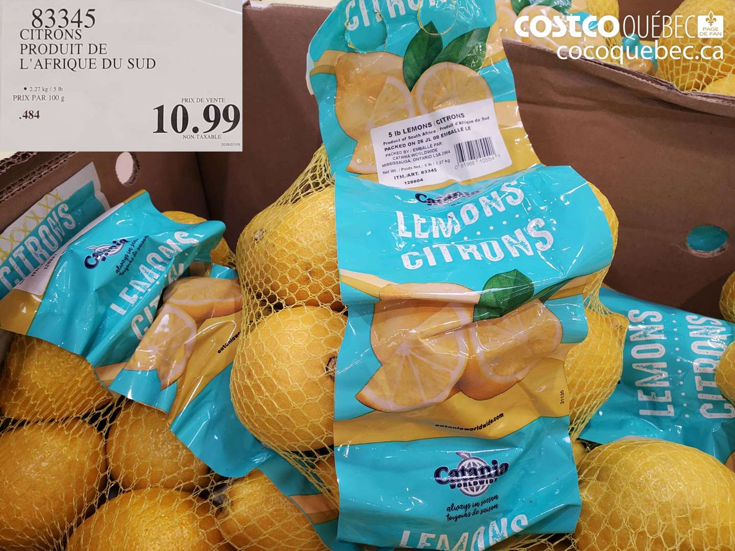 83345 CITRONS PRODUIT DE L'AFRIQUE DU SUD $10.99