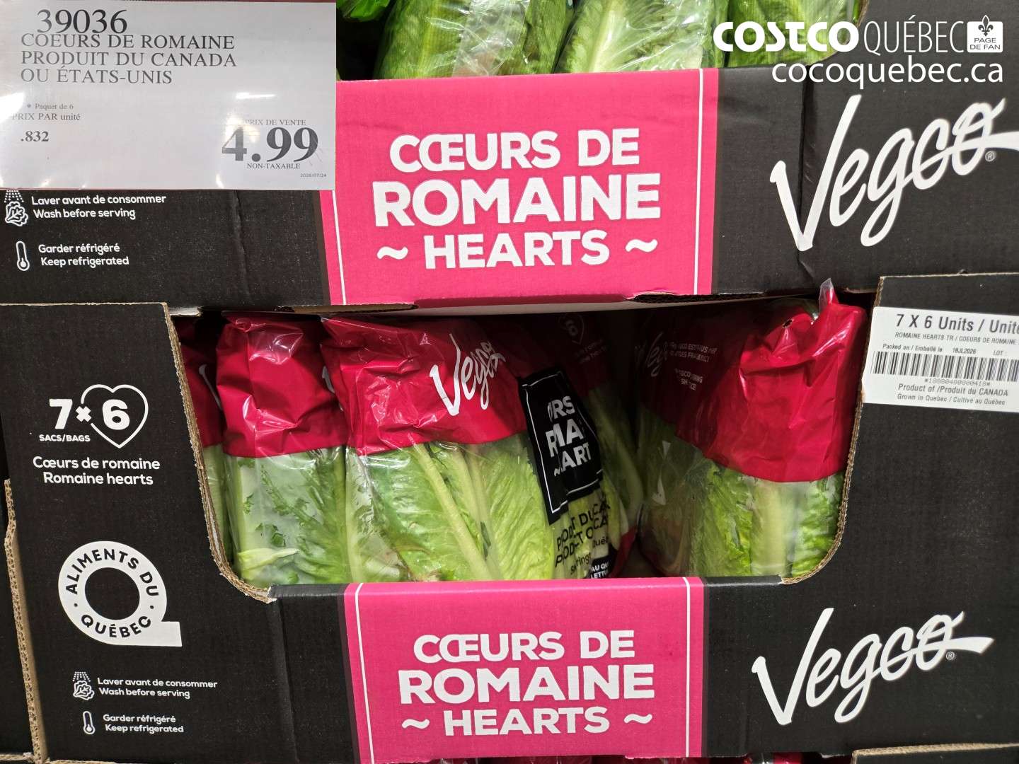 39036 COEURS DE ROMAINE $4.99