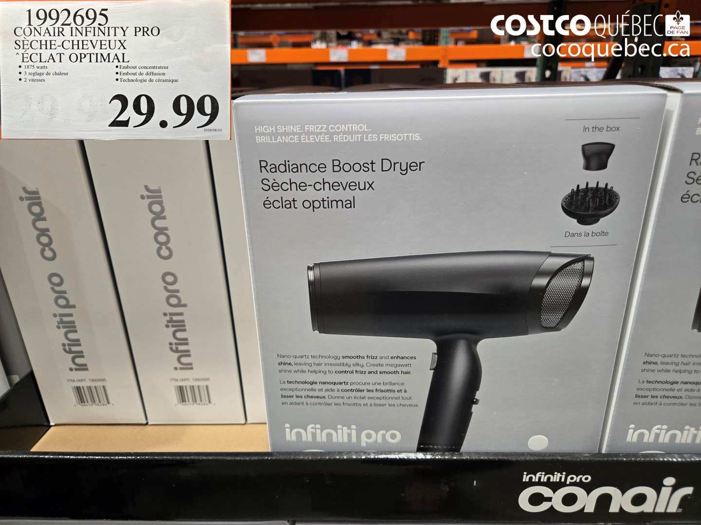 1992695 CONAIR INFINITY PRO SÈCHE-CHEVEUX ÉCLAT OPTIMAL $29.99
