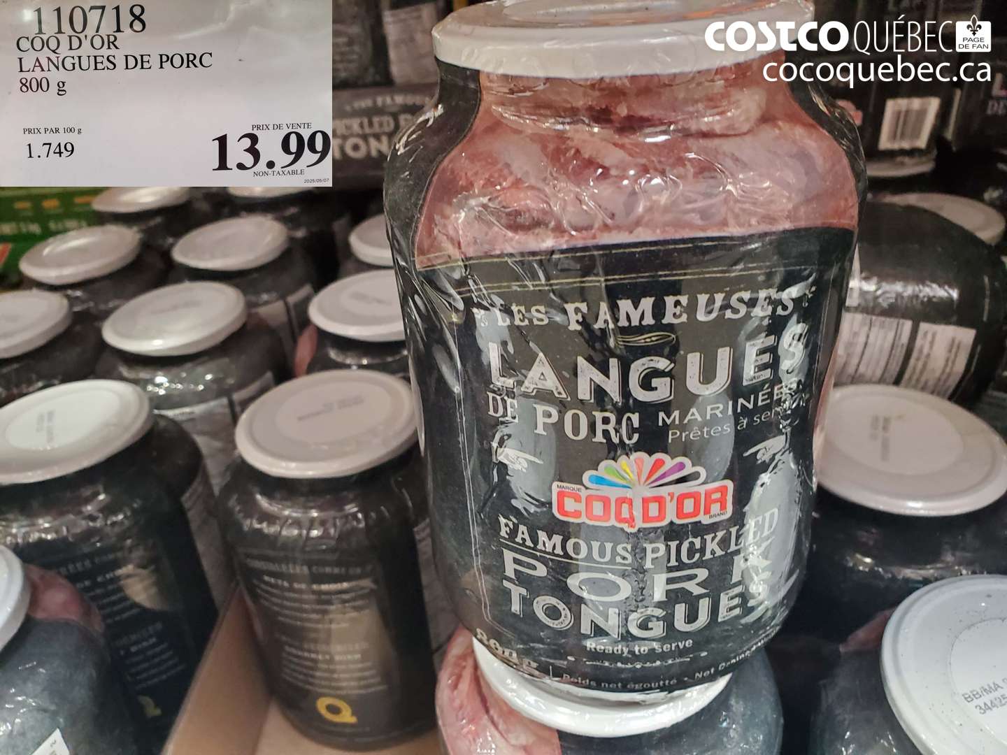 110718 COQ D'OR LANGUES DE PORC 800 G $13.99