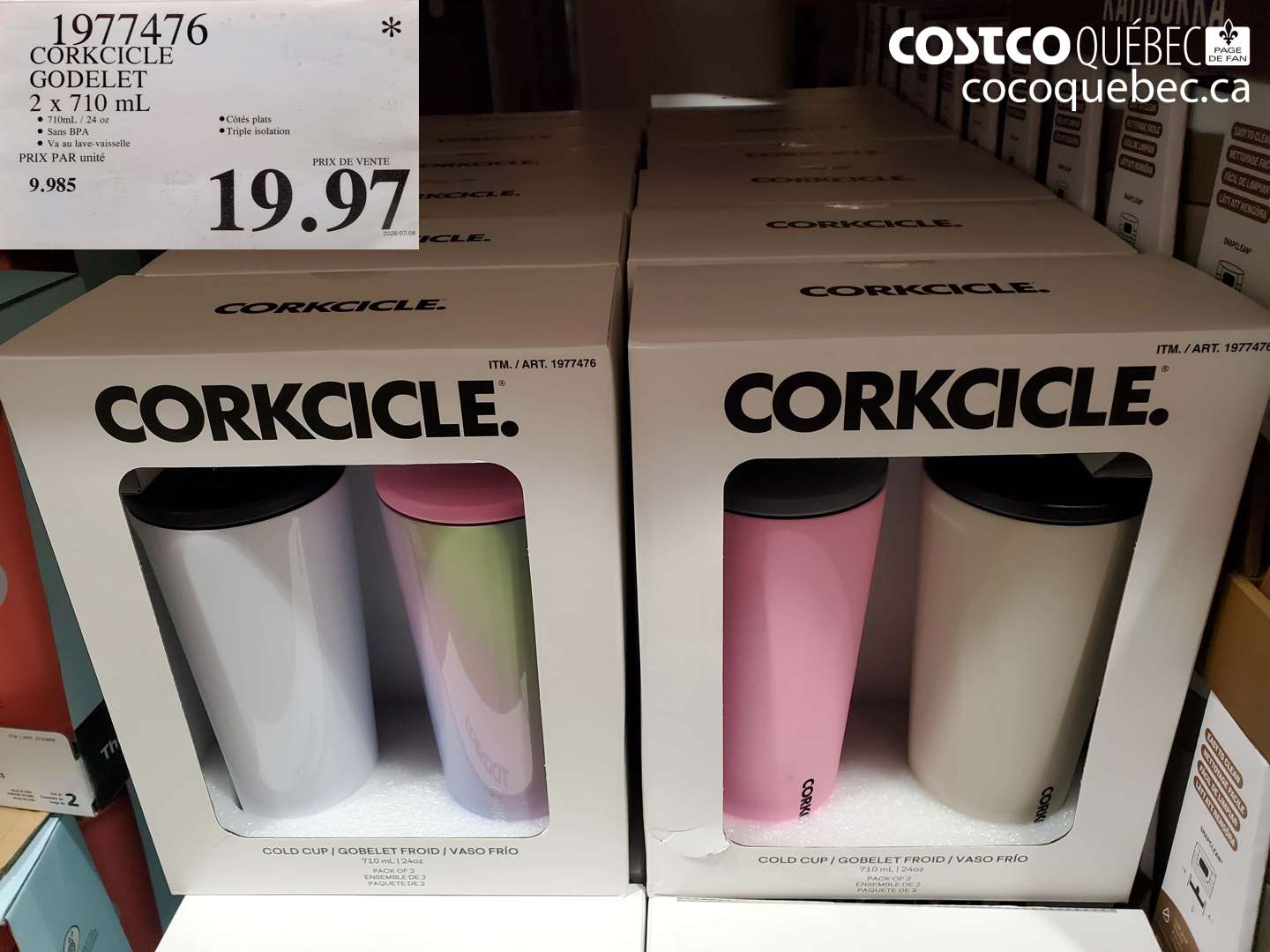 1977476 CORKCICLE GODELET 2 X 710 ML $19.97