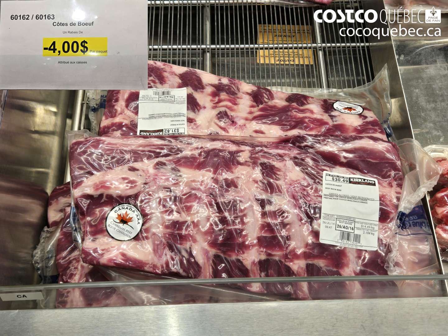 60162 CÔTES DE BOEUF ($4.00 INSTANT SAVINGS)