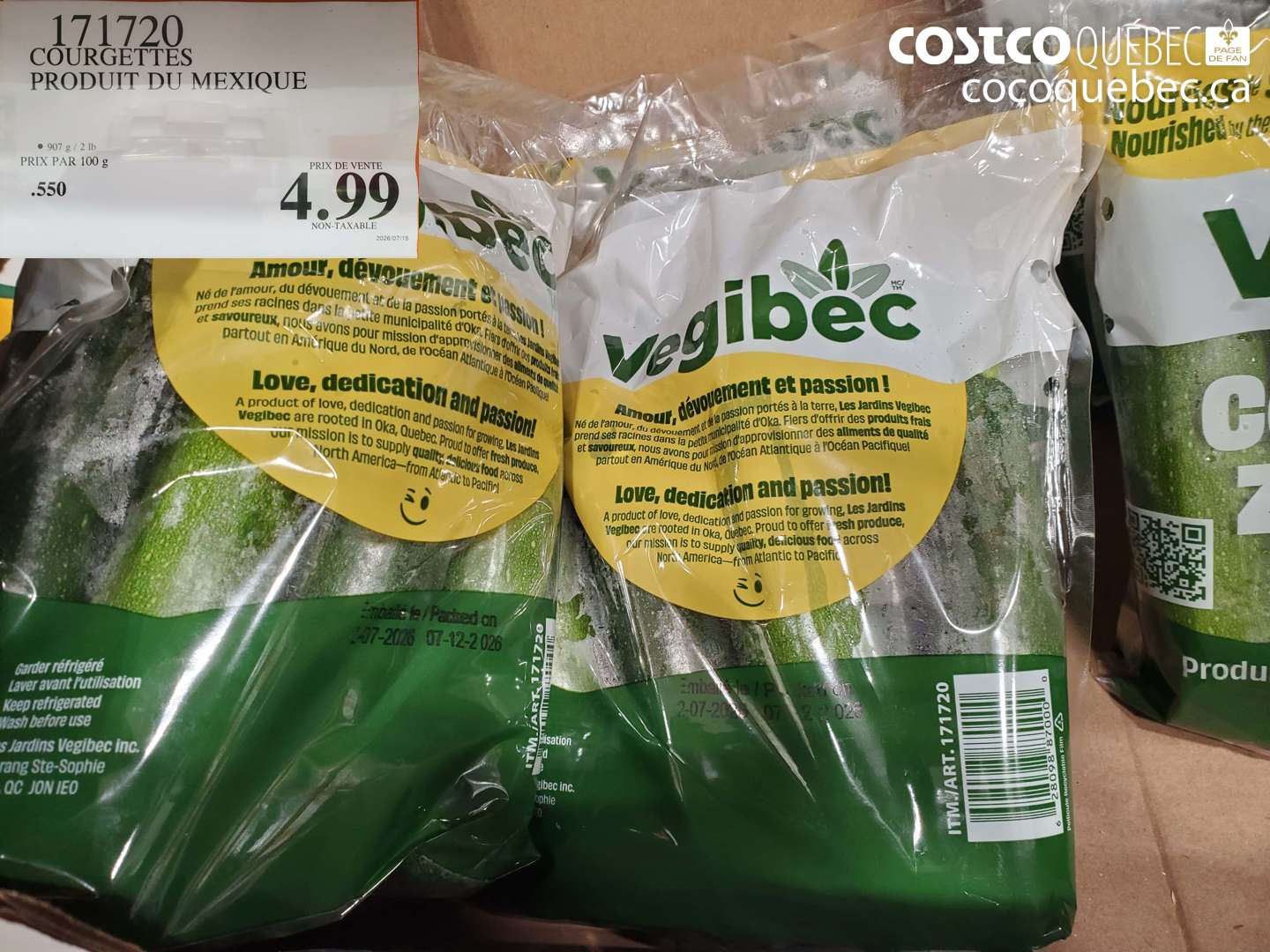 171720 COURGETTES PRODUIT DU MEXIQUE $4.99