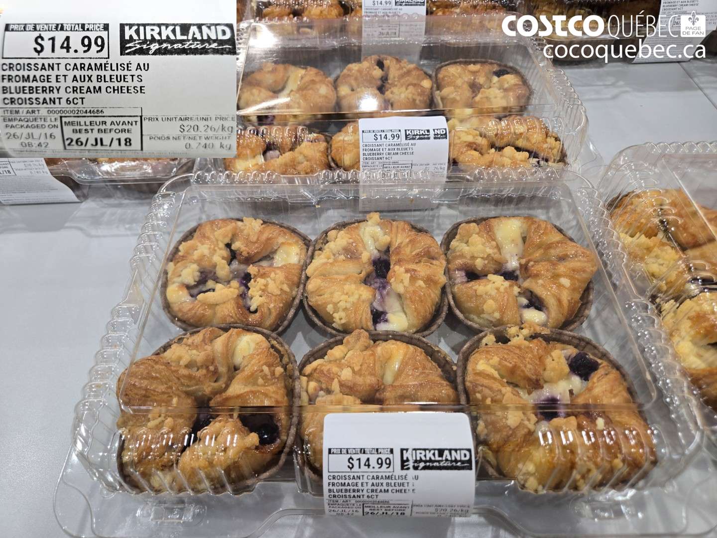 2044686 CROISSANT CARAMÉLISÉ AU FROMAGE ET AUX BLEUETS BLUEBERRY CREAM CHEESE CROISSANT 6CT $14.99