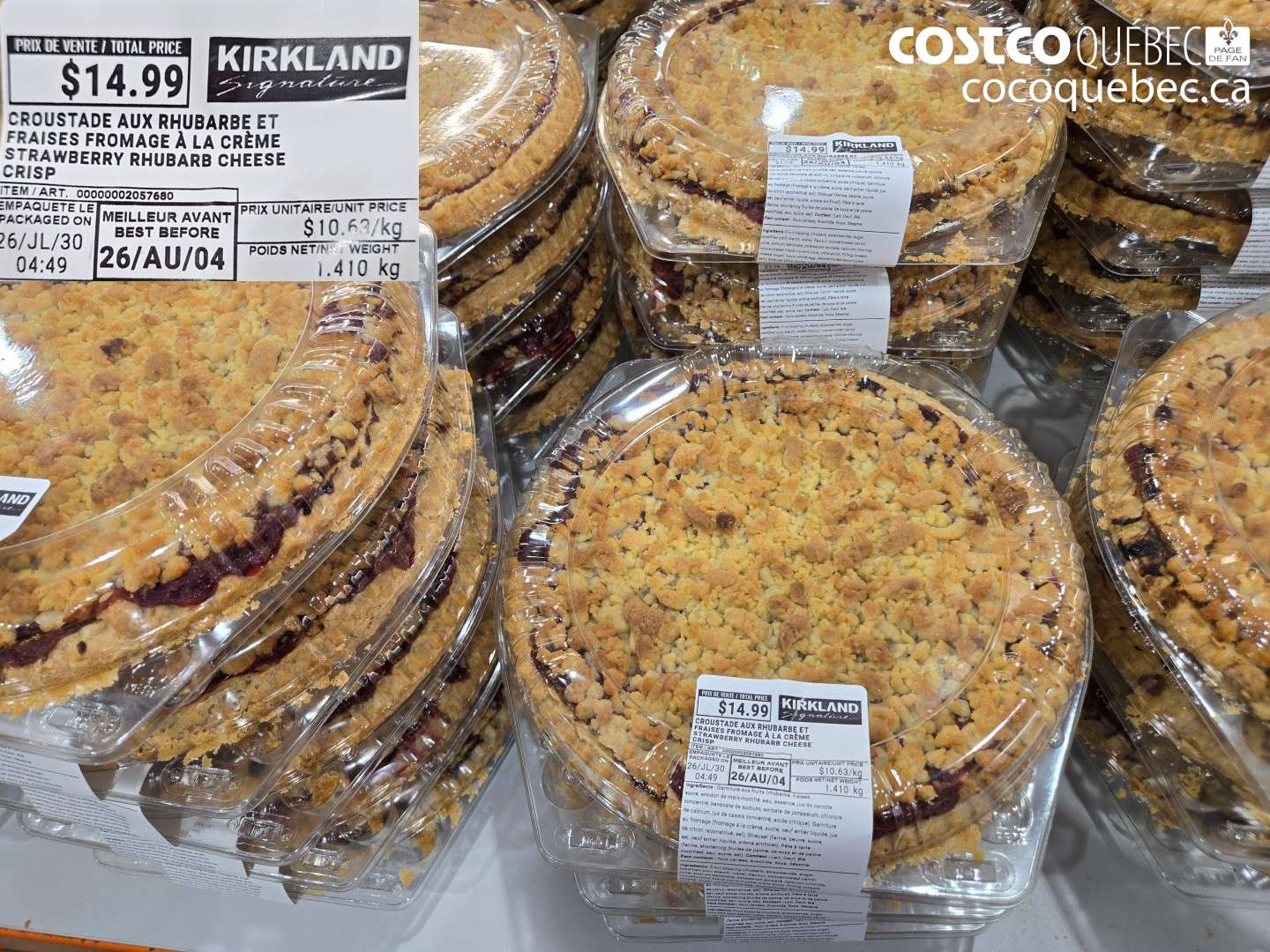 2057680 CROUSTADE AUX RHUBARBE ET FRAISES FROMAGE À LA CRÈME STRAWBERRY RHUBARB CHEESE CRISP $14.99