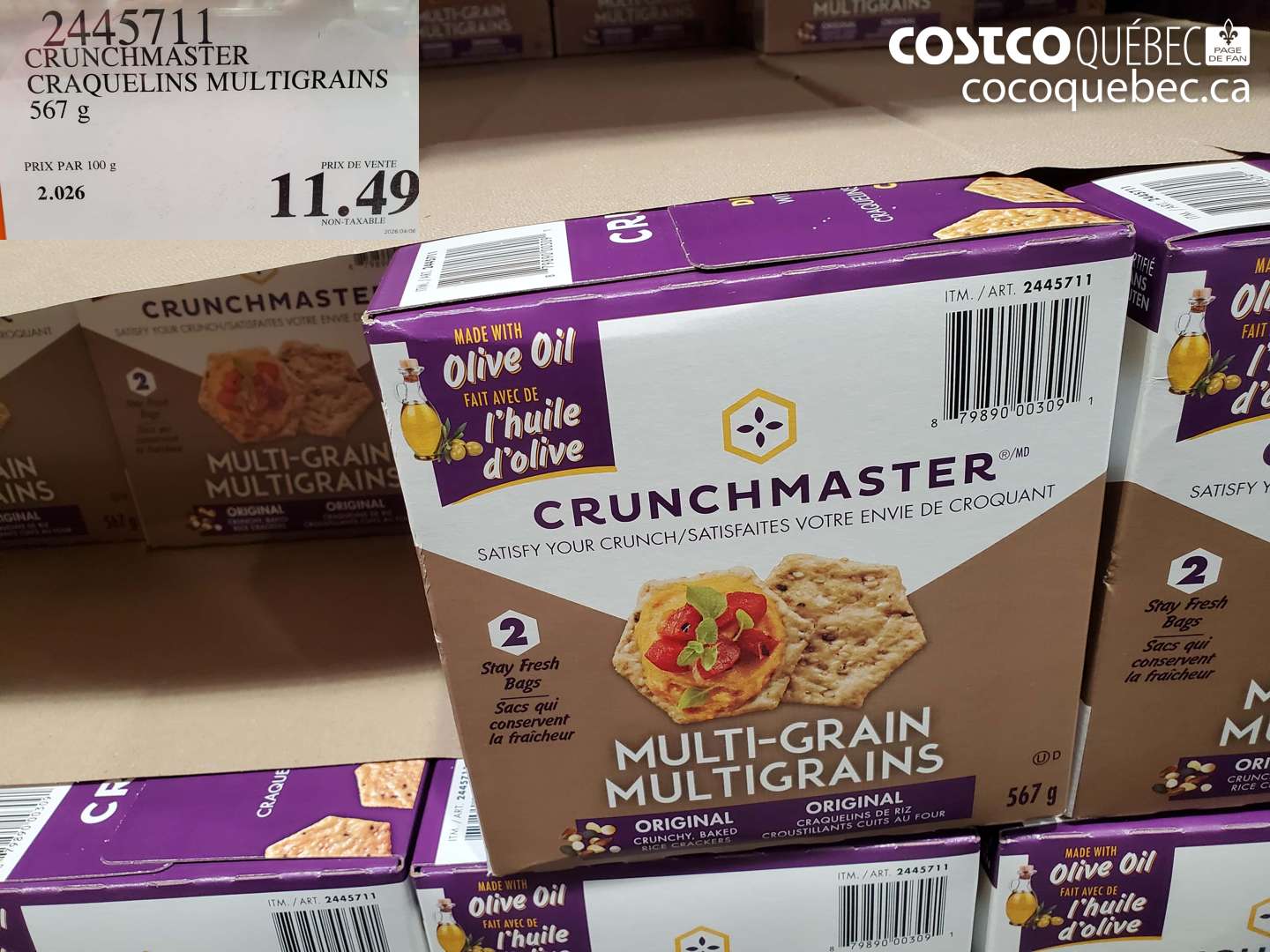 2445711 CRUNCHMASTER CRAQUELINS MULTIGRAINS 567 G $11.49