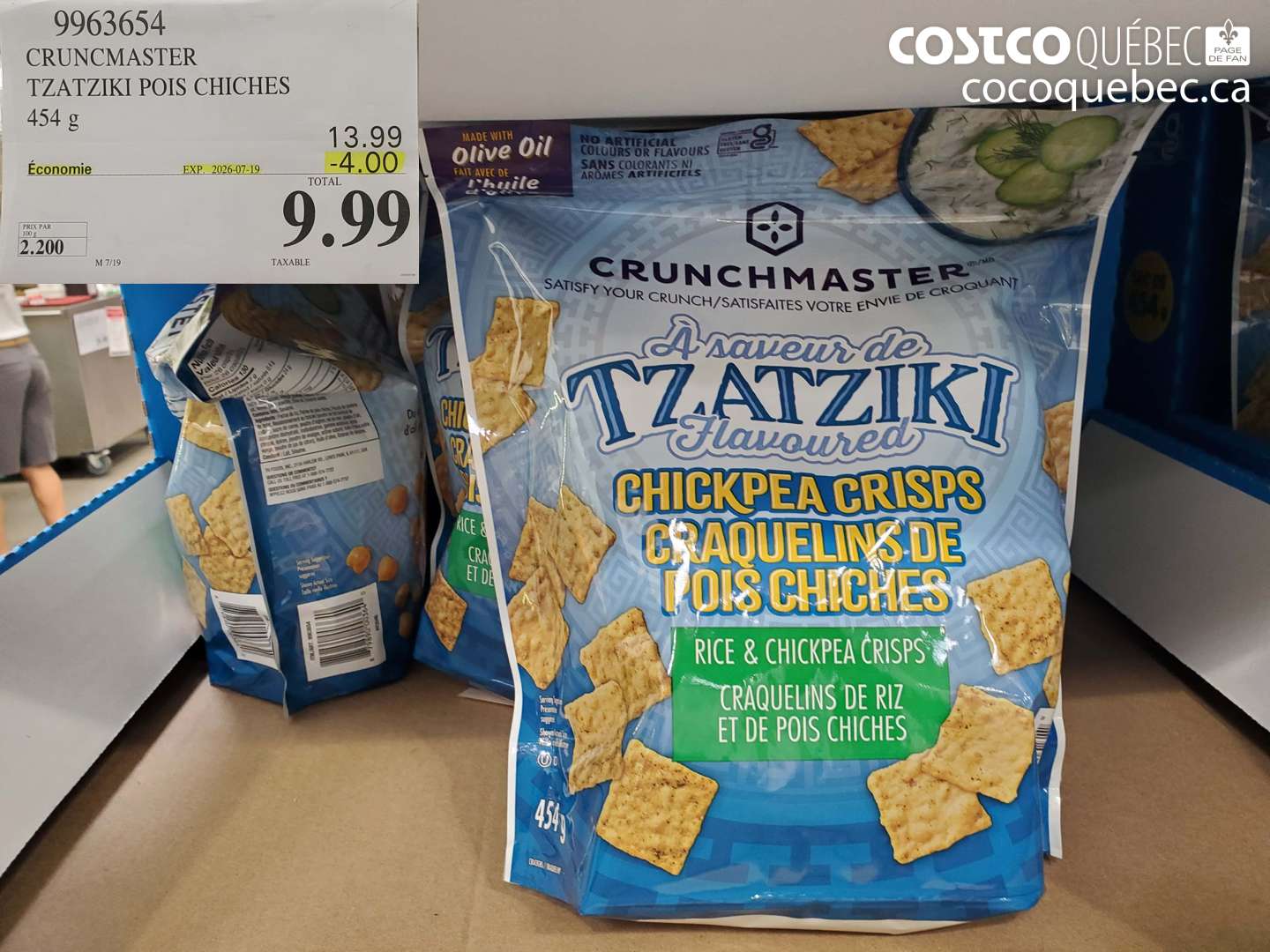 9963654 CRUNCMASTER TZATZIKI POIS CHICHES 454 G ($4.00 INSTANT SAVINGS EXPIRES ON 2026-07-19) $9.99