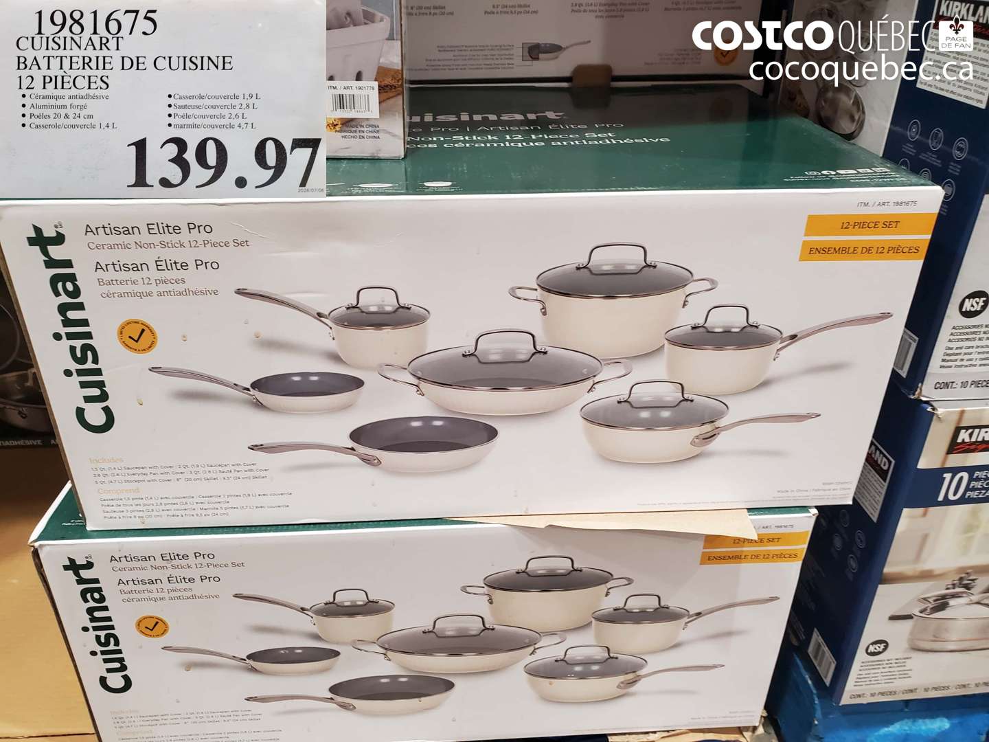 1981675 CUISINART BATTERIE DE CUISINE 12 PIÈCES $139.97