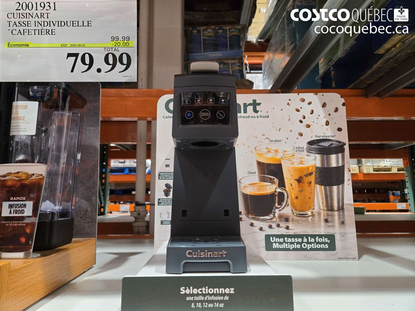 2001931 CUISINART TASSE INDIVIDUELLE CAFETIÈRE ($20.00 INSTANT SAVINGS EXPIRES ON 2026-08-02) $79.99