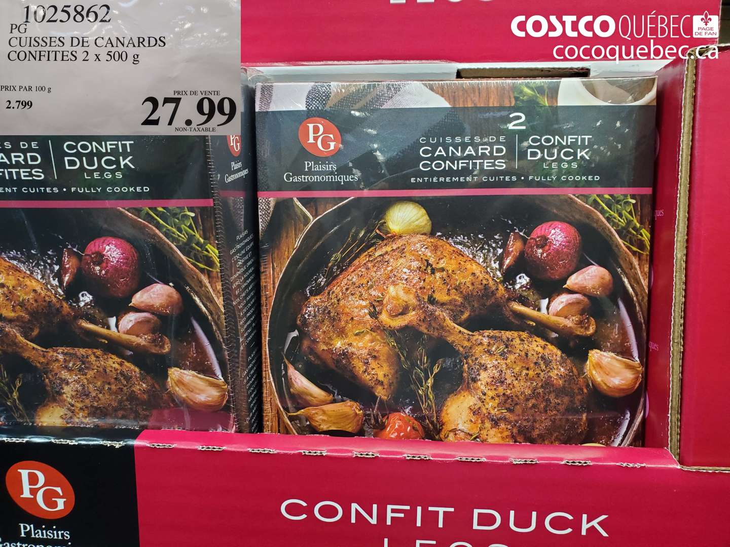 1025862 CUISSES DE CANARDS CONFITES 2 X 500 G $27.99