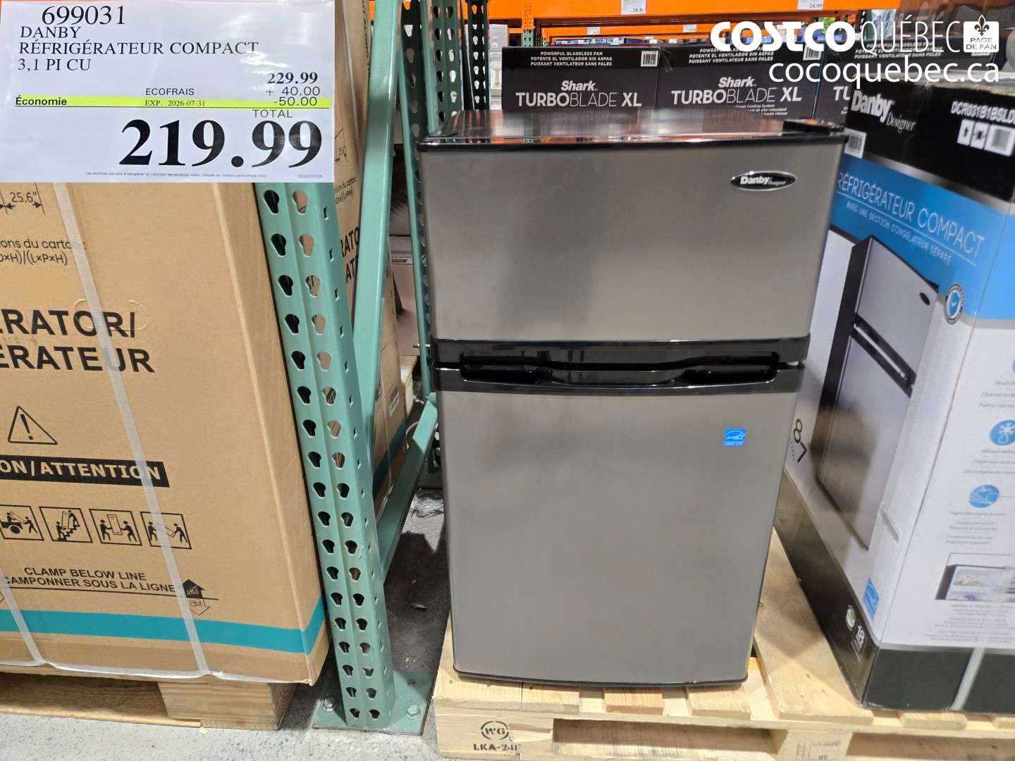 699031 DANBY RÉFRIGÉRATEUR COMPACT 3.1 PI CU ($50.00 INSTANT SAVINGS EXPIRES ON 2026-07-31) $219.99