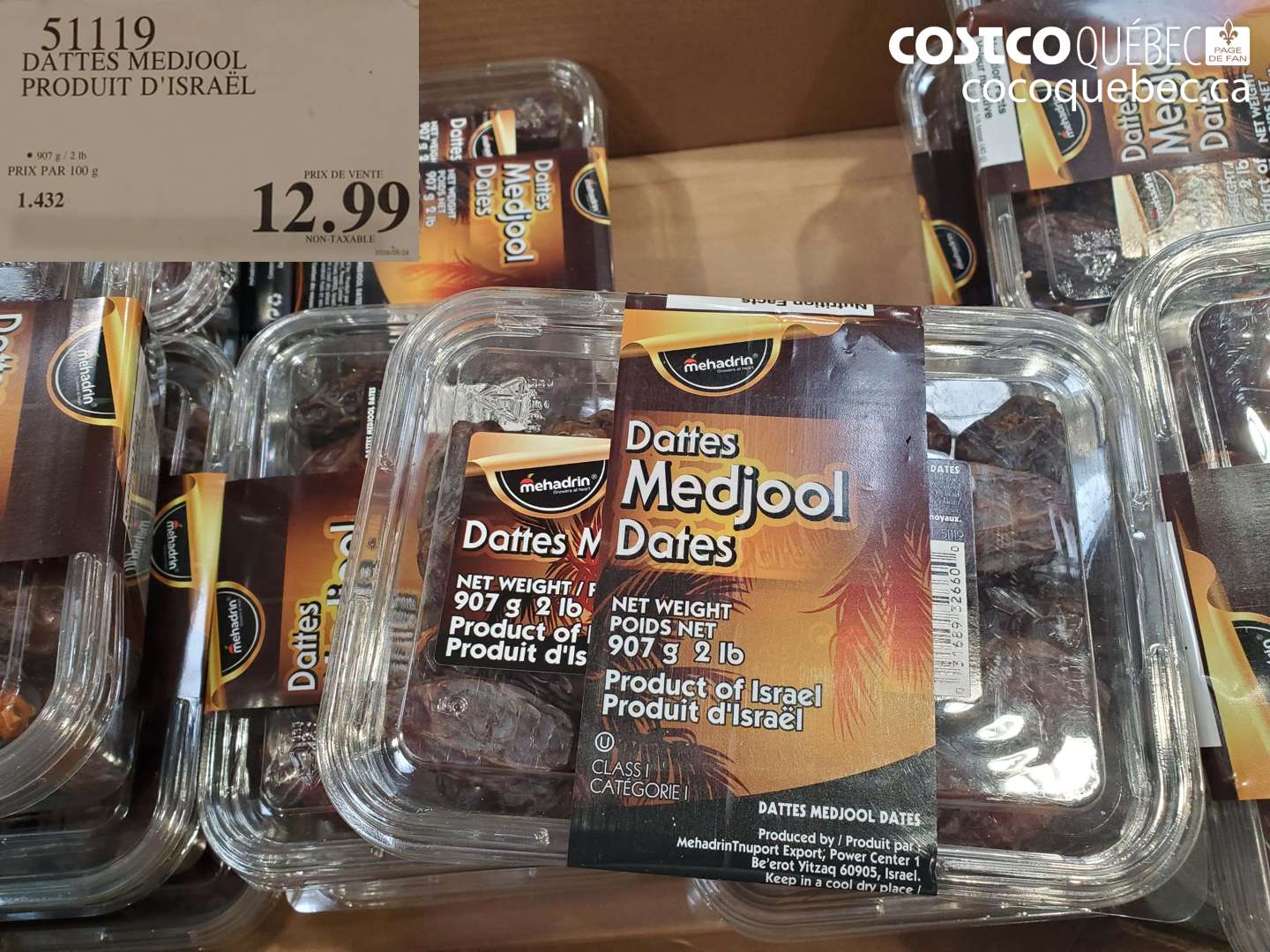 51119 DATTES MEDJOOL PRODUIT D'ISRAEL $12.99