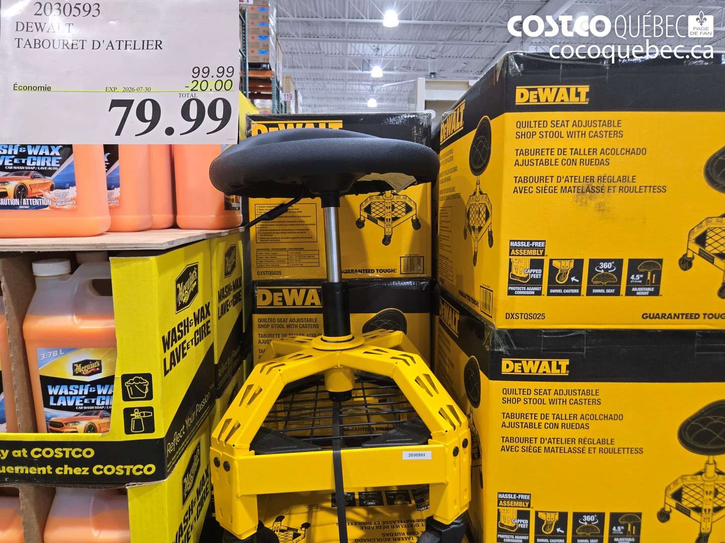 2030593 DEWALT TABOURET D'ATELIER ($20.00 INSTANT SAVINGS EXPIRES ON 2026-07-30) $79.99