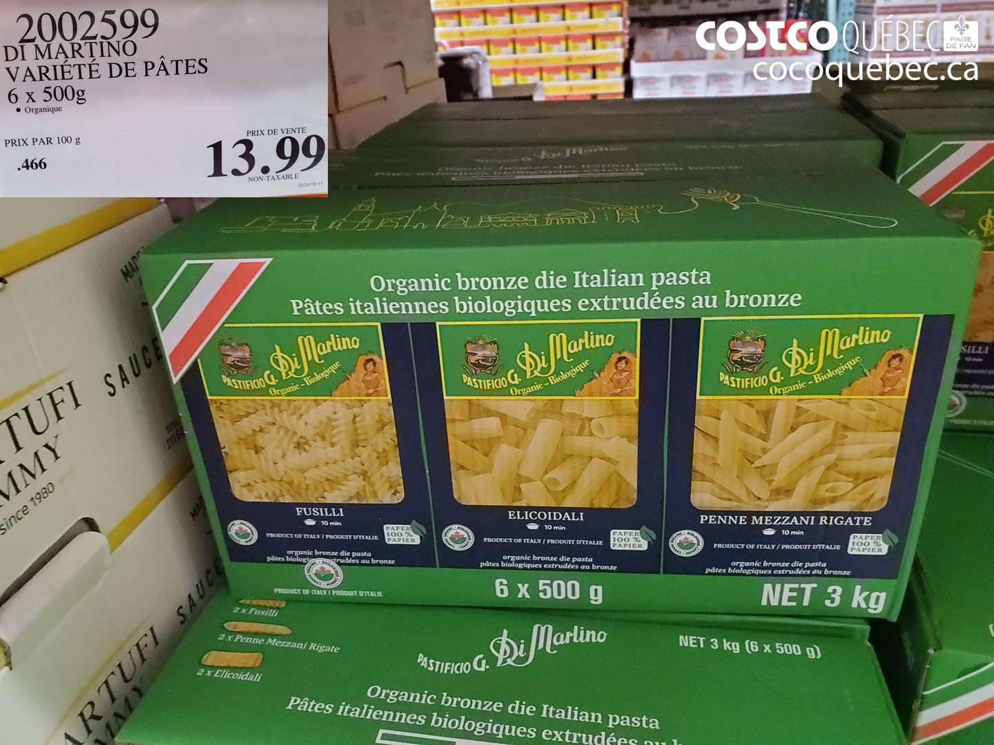 2002599 DI MARTINO VARIÉTÉ DE PÂTES 6 X 500G $13.99