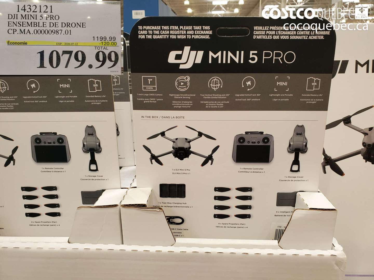 1432121 DJI MINI 5 PRO ENSEMBLE DE DRONE CP.MA.00000987.01 ($120.00 INSTANT SAVINGS EXPIRES ON 2026-07-12) $1079.99