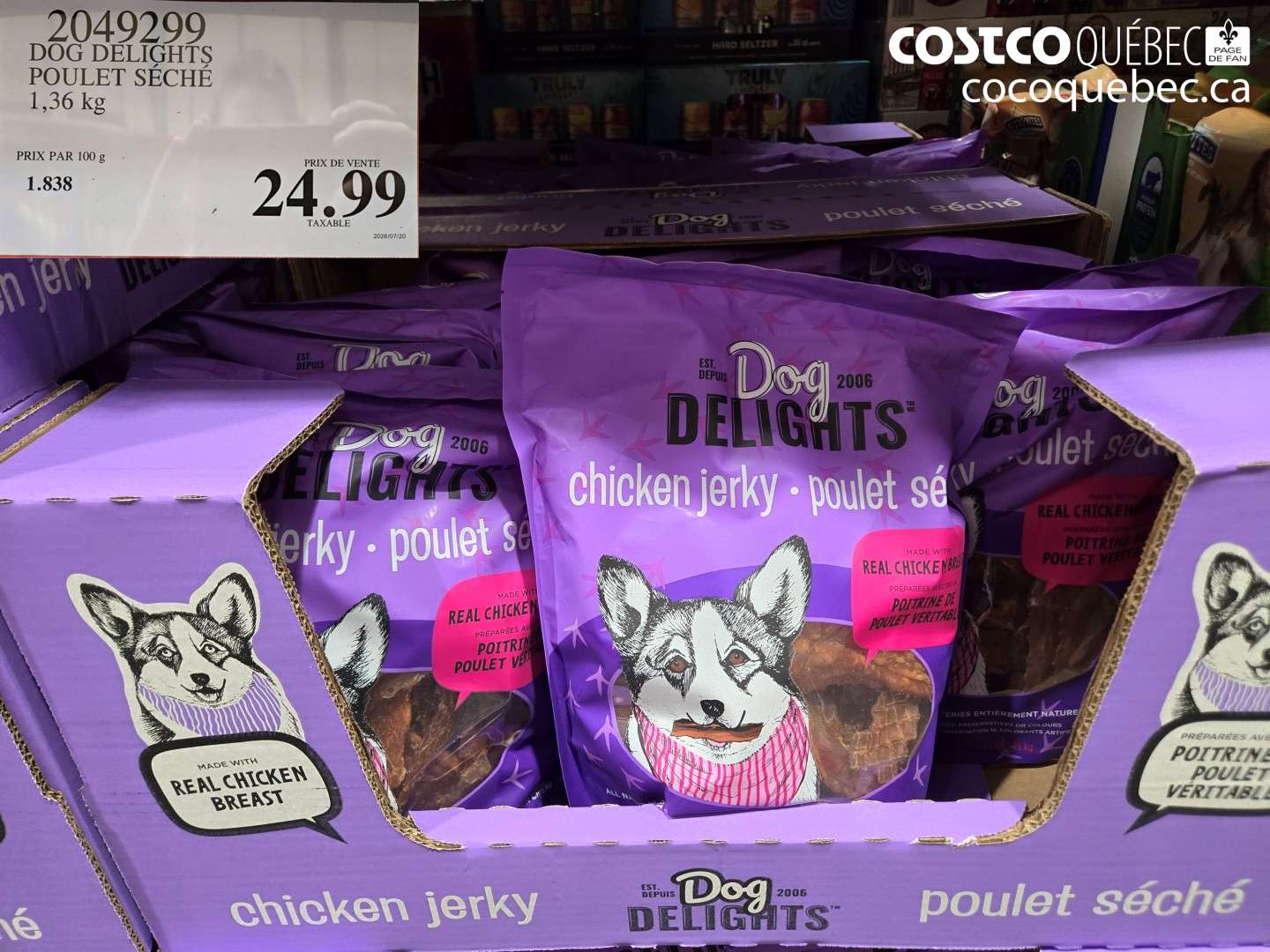 2049299 DOG DELIGHTS POULET SÉCHÉ $24.99