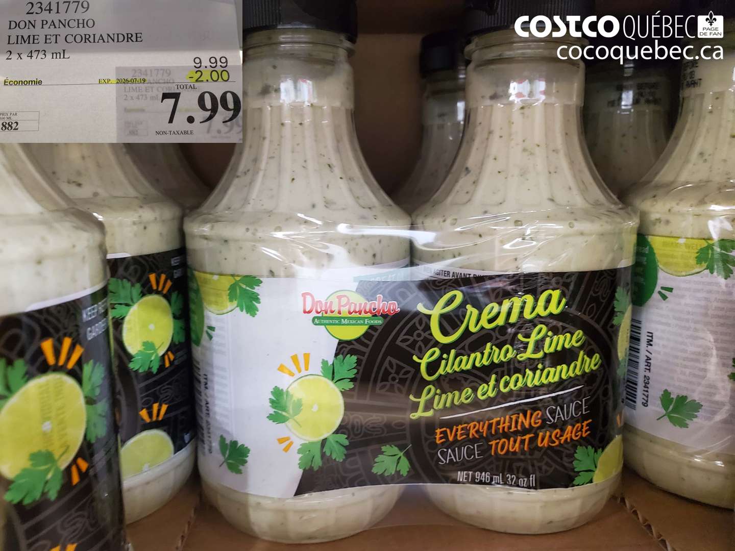 2341779 DON PANCHO LIME ET CORIANDRE 2 X 473 ML ($2.00 INSTANT SAVINGS EXPIRES ON 2026-07-19) $7.99